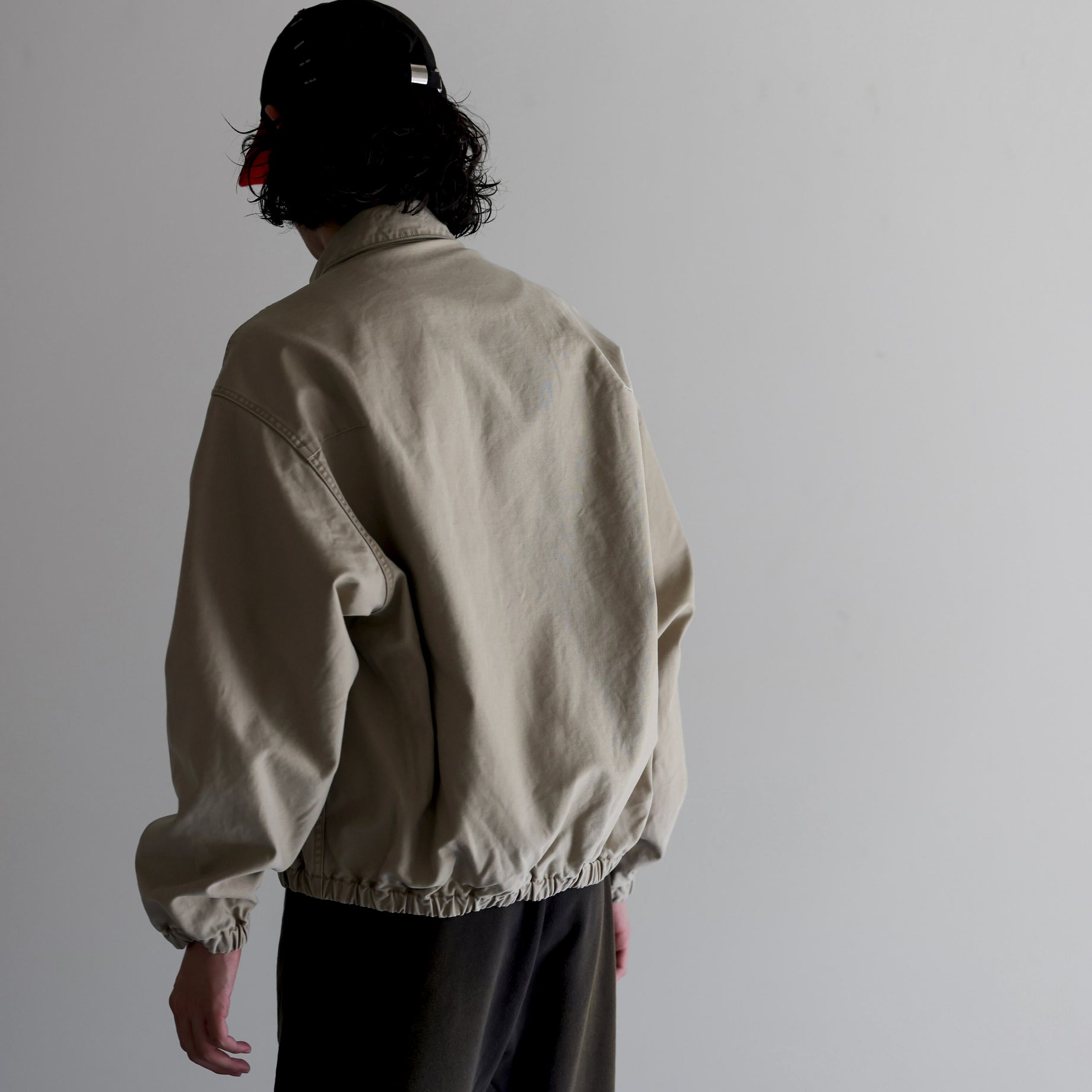 COTTON BACKSATIN - ZIP UP BLOUSON （F.BEIGE）