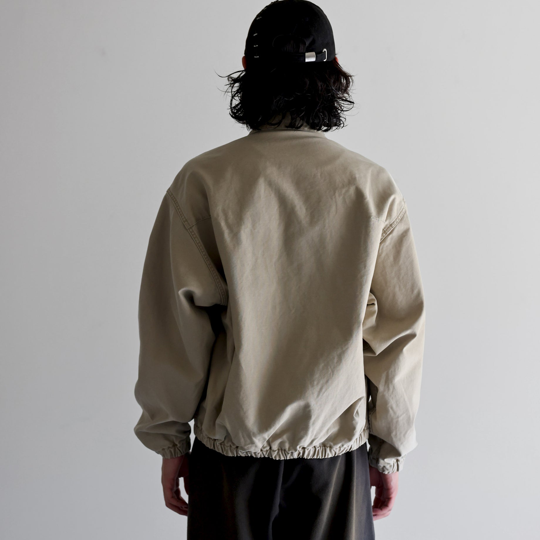 COTTON BACKSATIN - ZIP UP BLOUSON （F.BEIGE）
