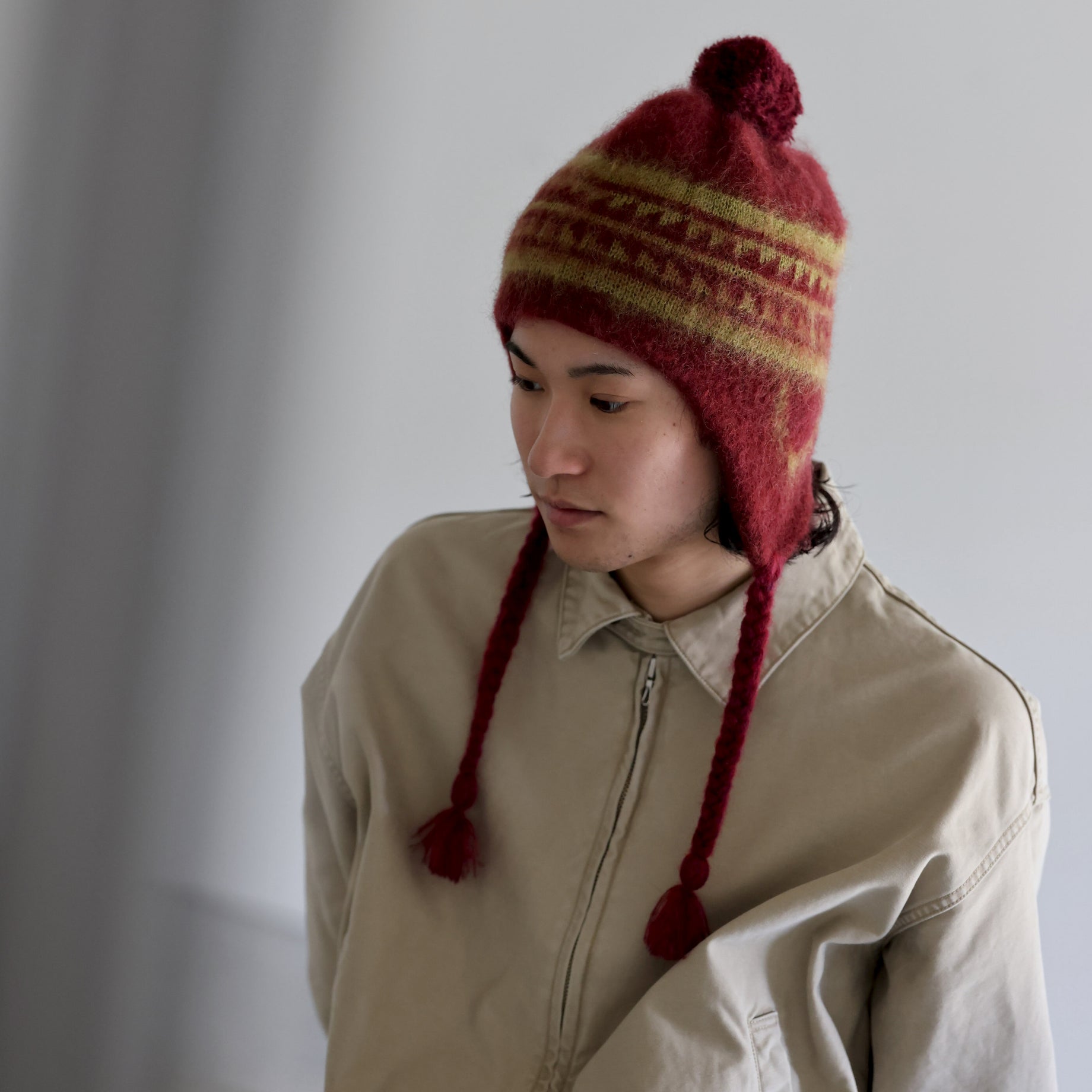 MOHAIR KNIT CAP - S2W8 NORDIC （WINE）