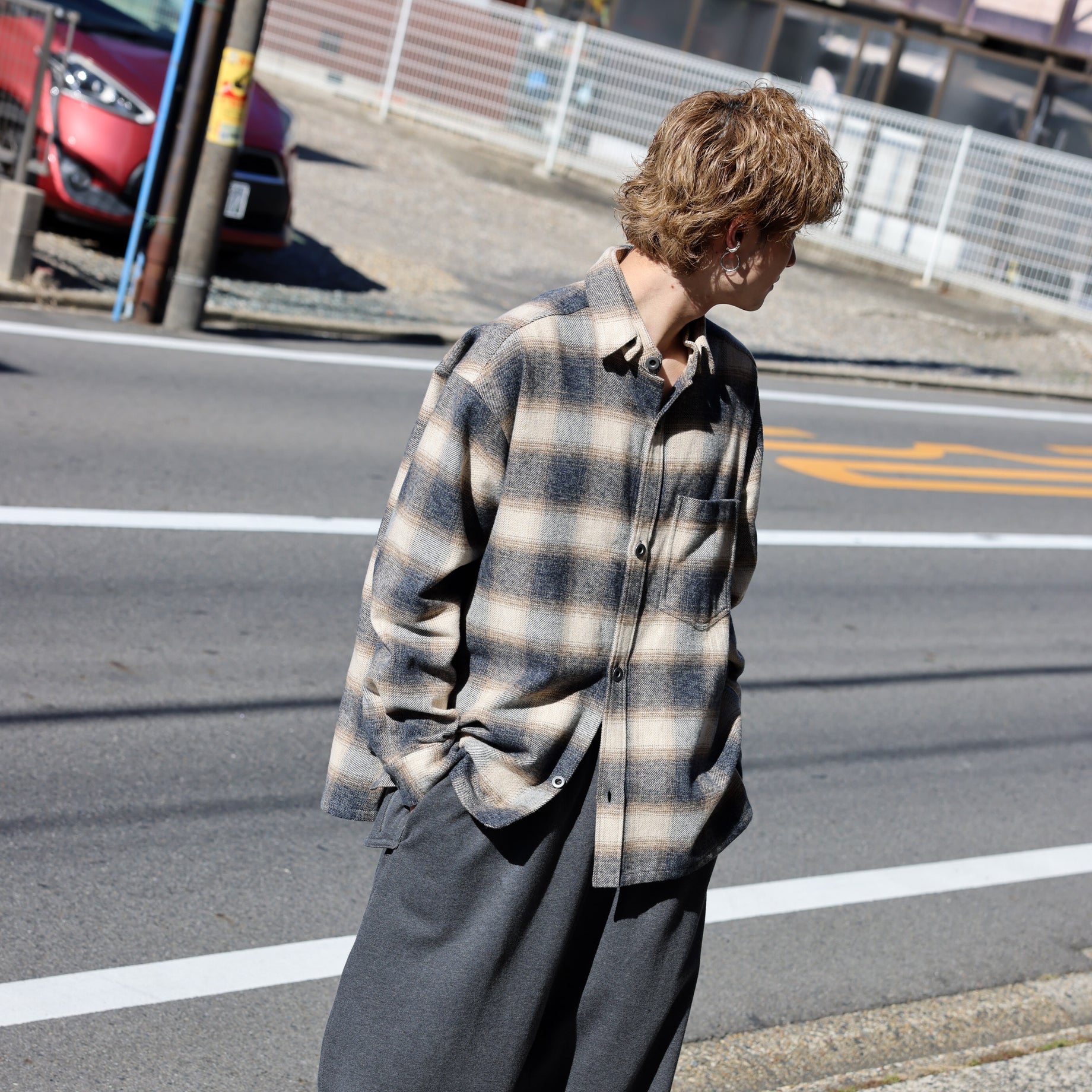 MAGICHOUR SHIRT （BLUE / BROWN）