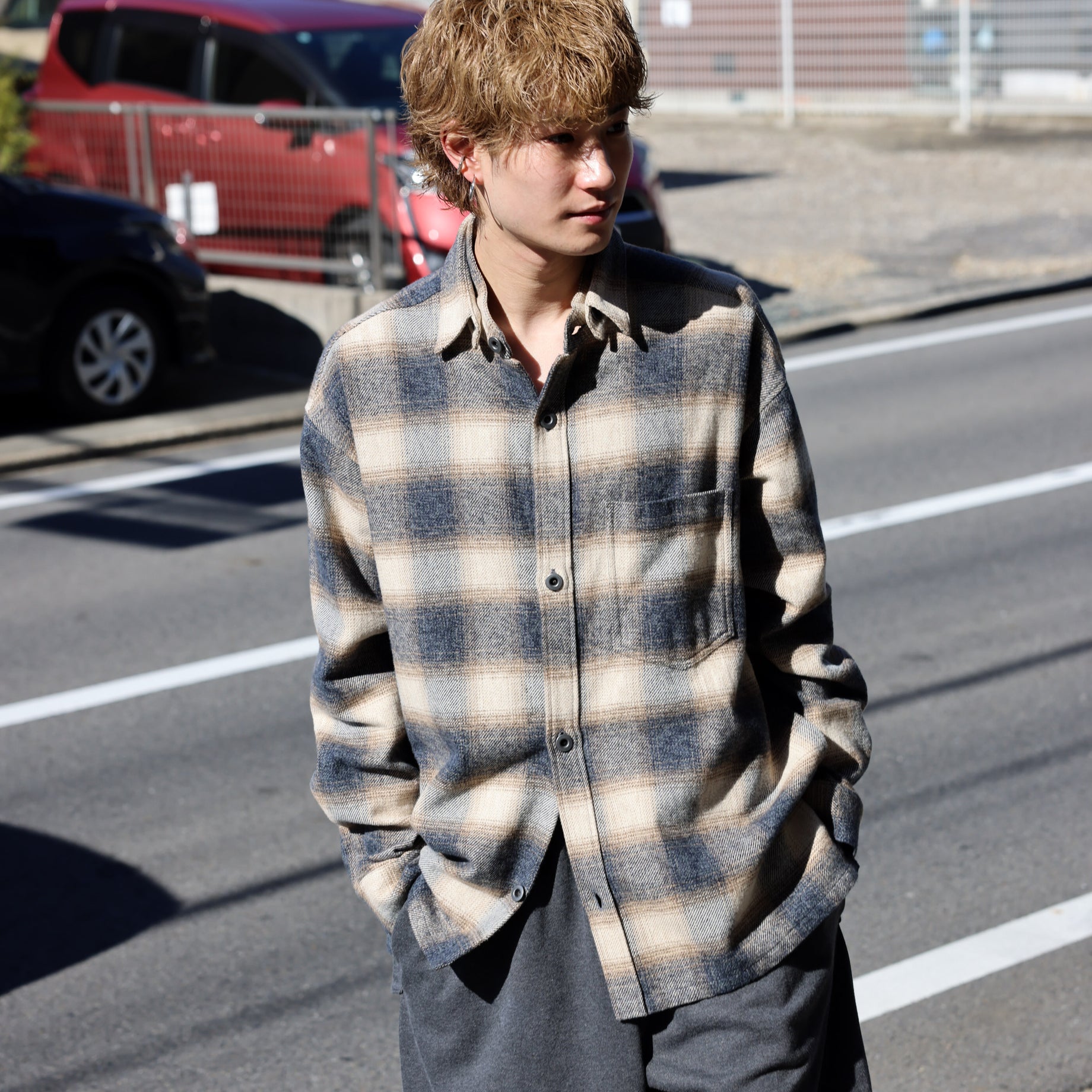 MAGICHOUR SHIRT （BLUE / BROWN）