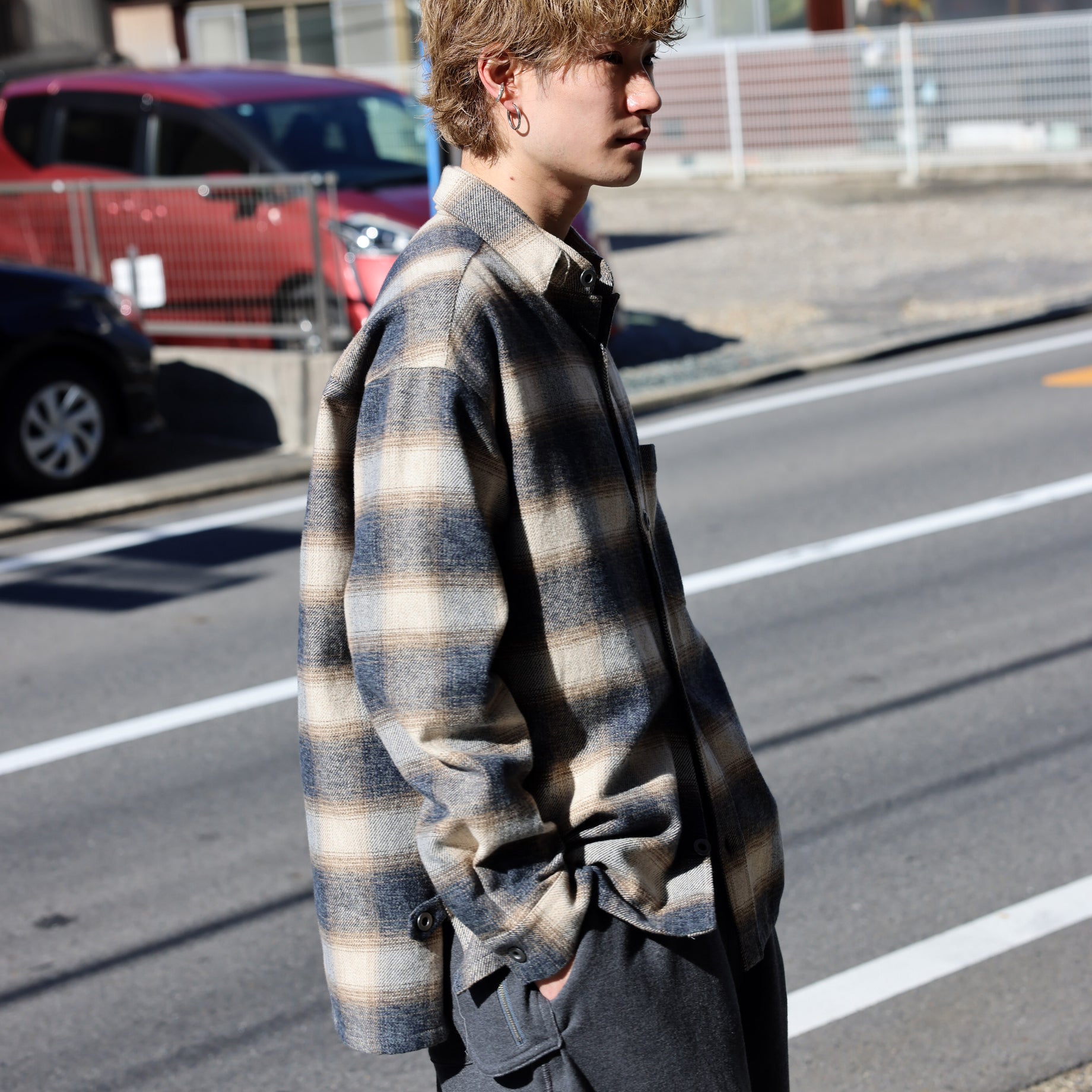 MAGICHOUR SHIRT （BLUE / BROWN）