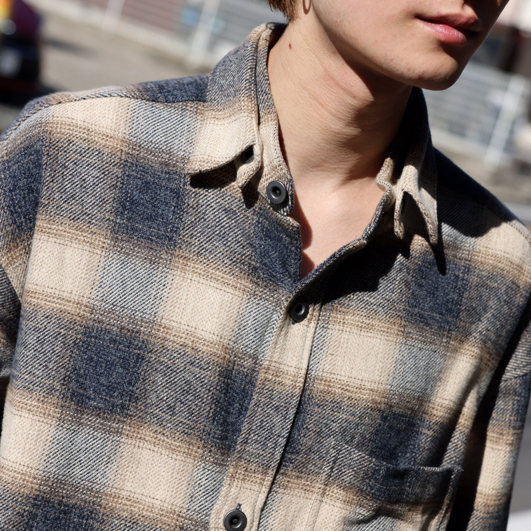 MAGICHOUR SHIRT （BLUE / BROWN）