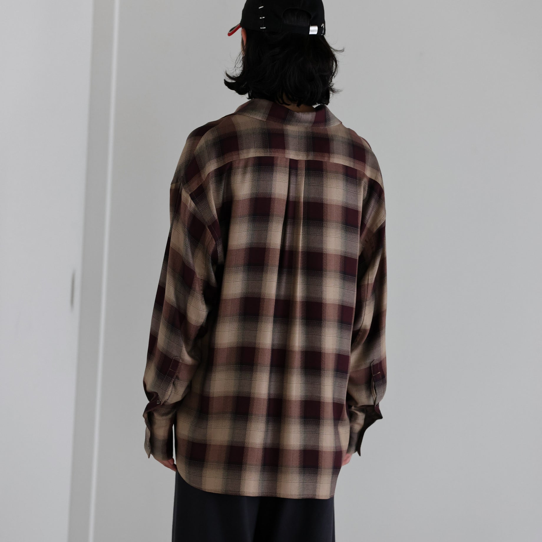 PLAID SKIPPER SHIRTS（WINE RED）