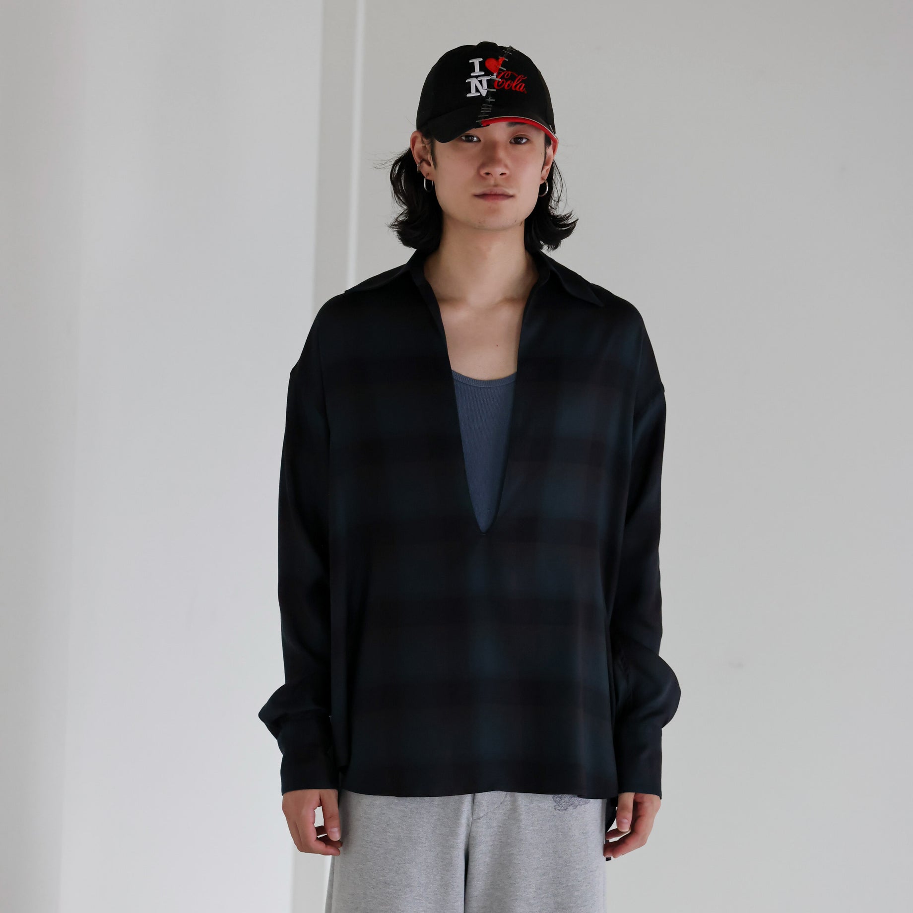 PLAID SKIPPER SHIRTS（DEEP GREEN）