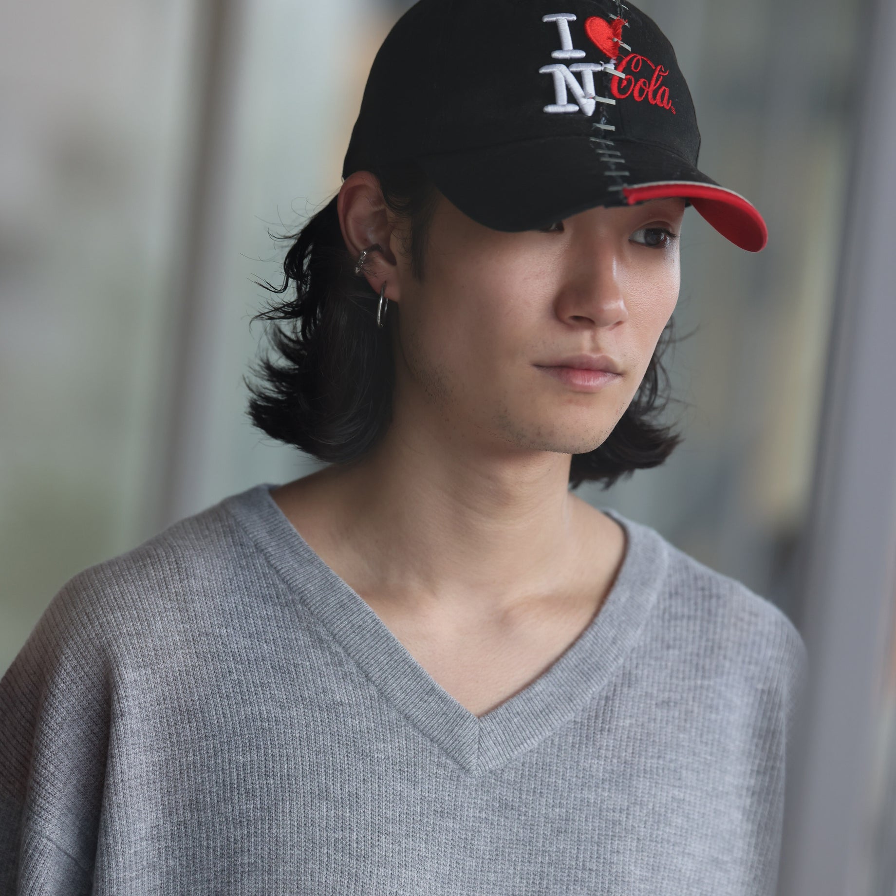 V NECK P/O （GRAY）