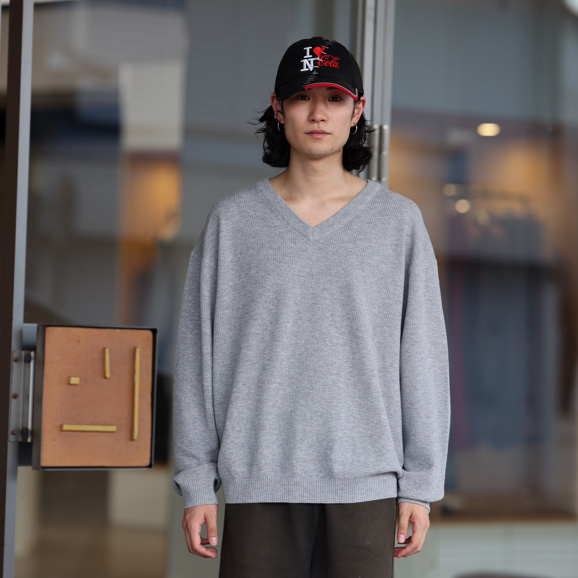 V NECK P/O （GRAY）