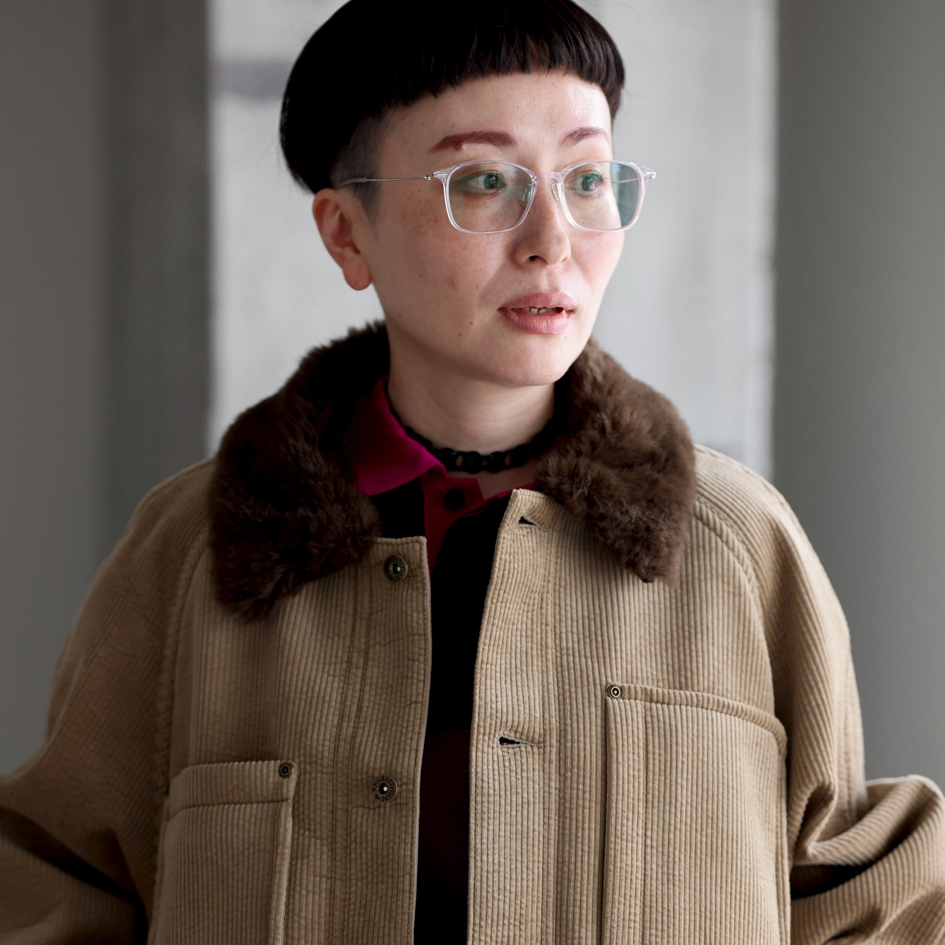 WORK COVERALL JACKET - BONDING CORDUROY（KHAKI）