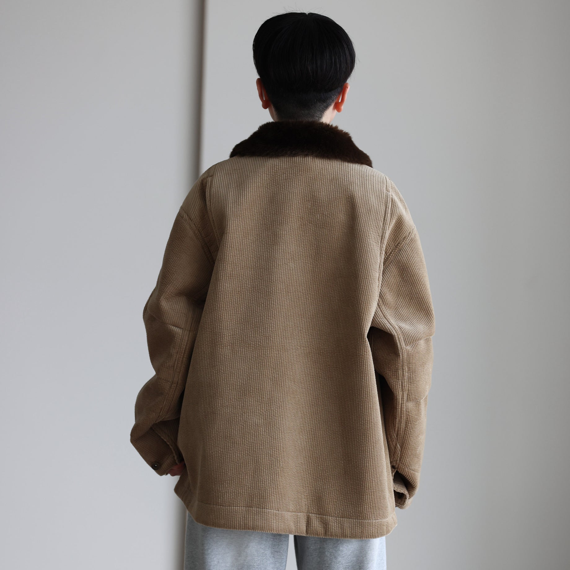 WORK COVERALL JACKET - BONDING CORDUROY（KHAKI）
