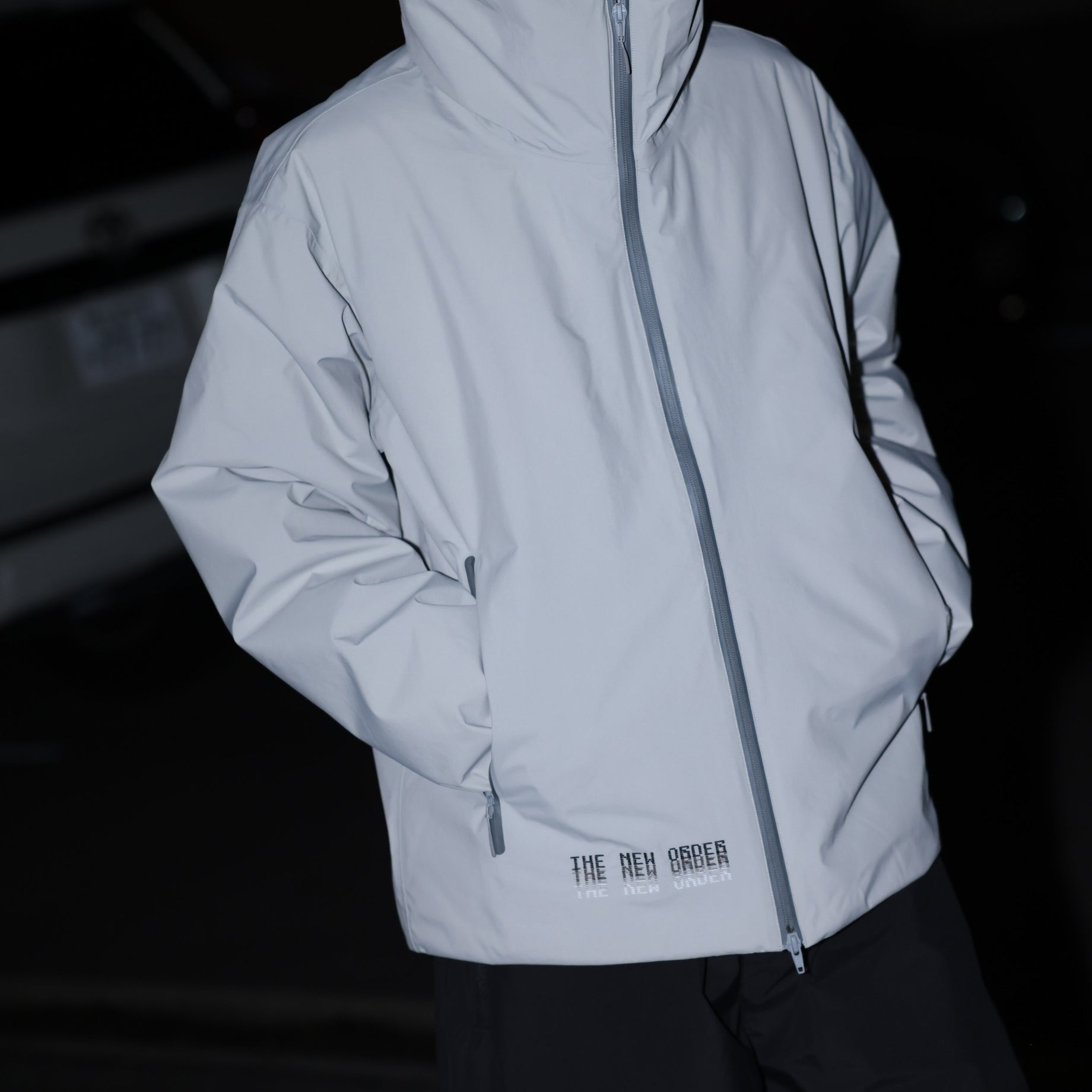 3LYR DOWN HOODIE （LT.GRAY）
