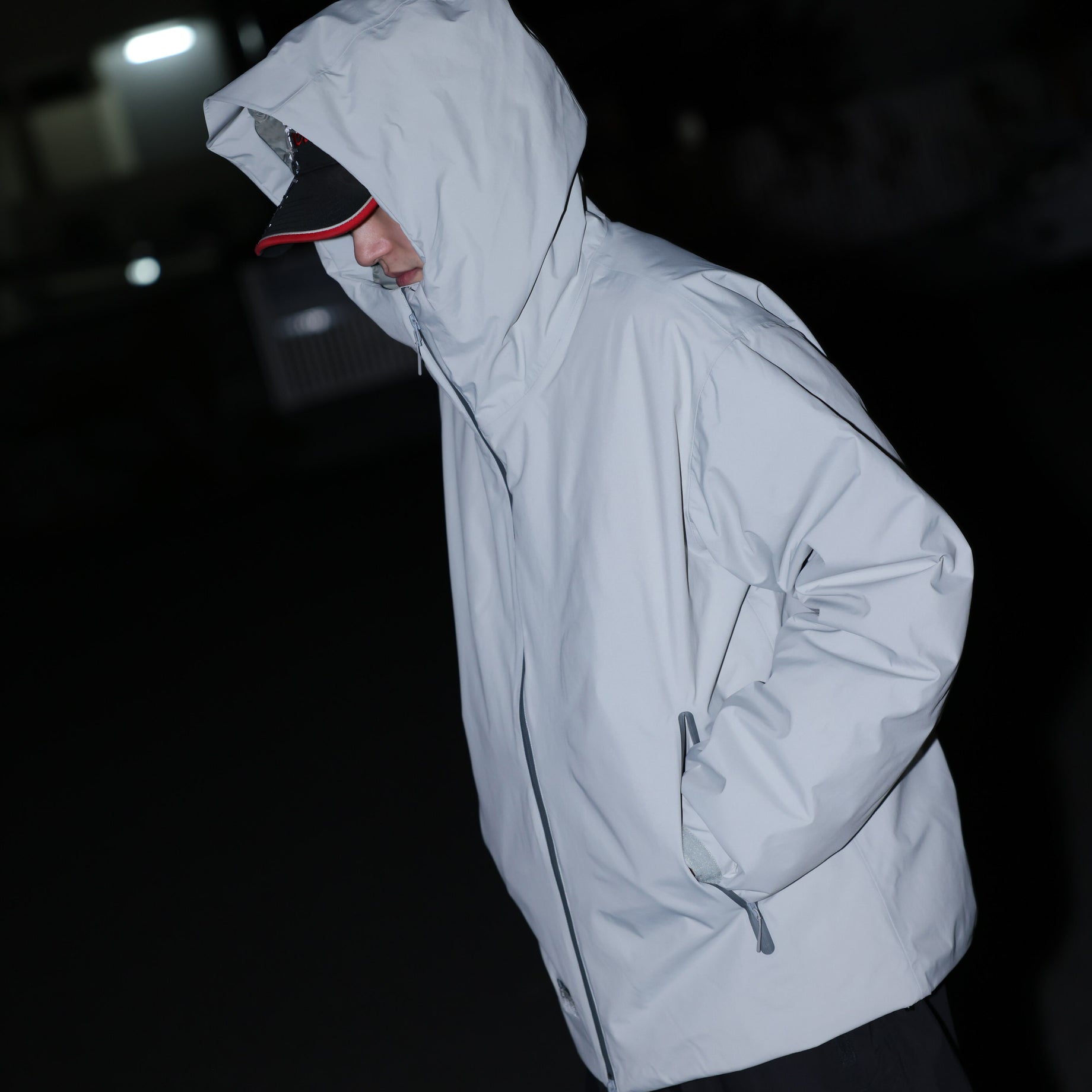 3LYR DOWN HOODIE （LT.GRAY）