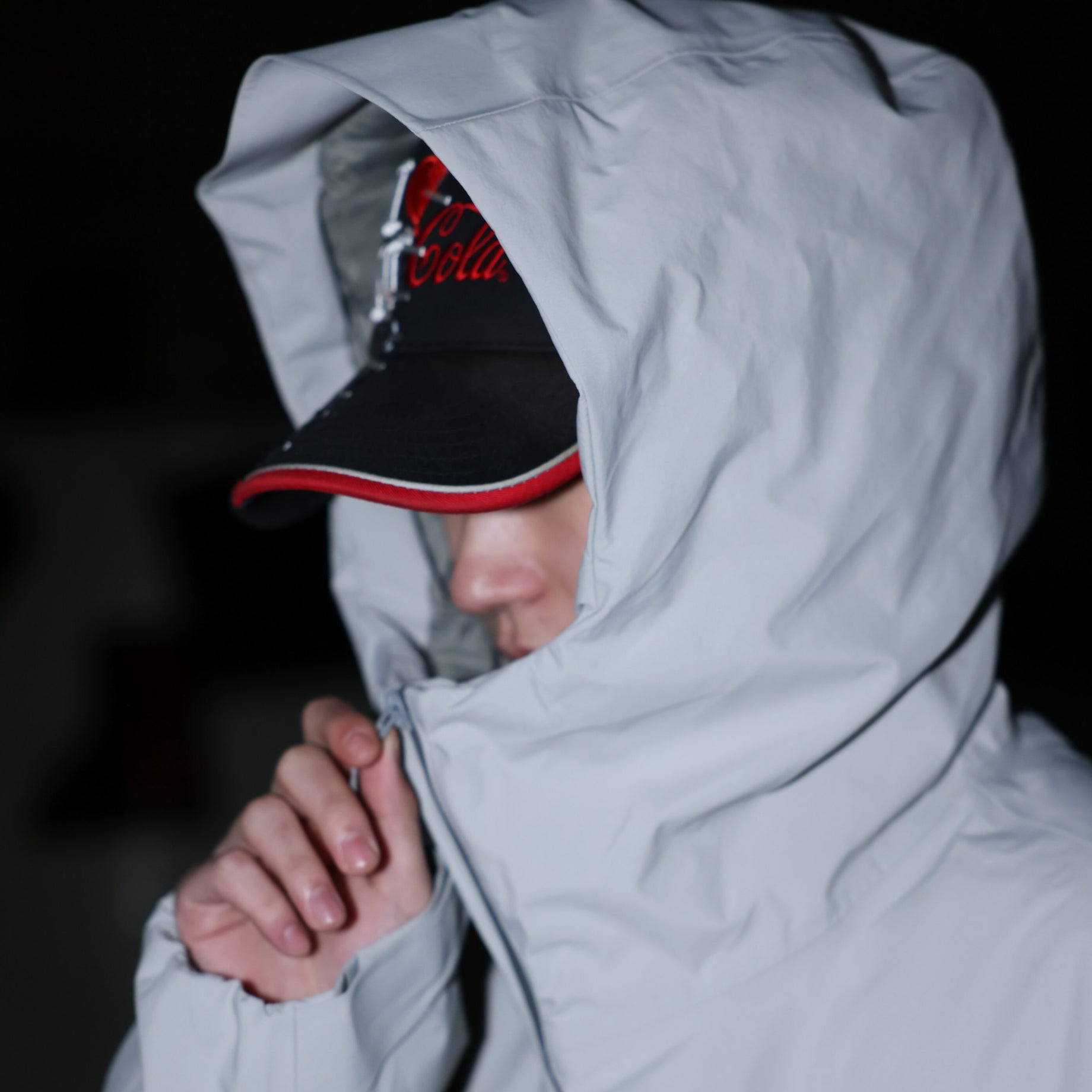 3LYR DOWN HOODIE （LT.GRAY）