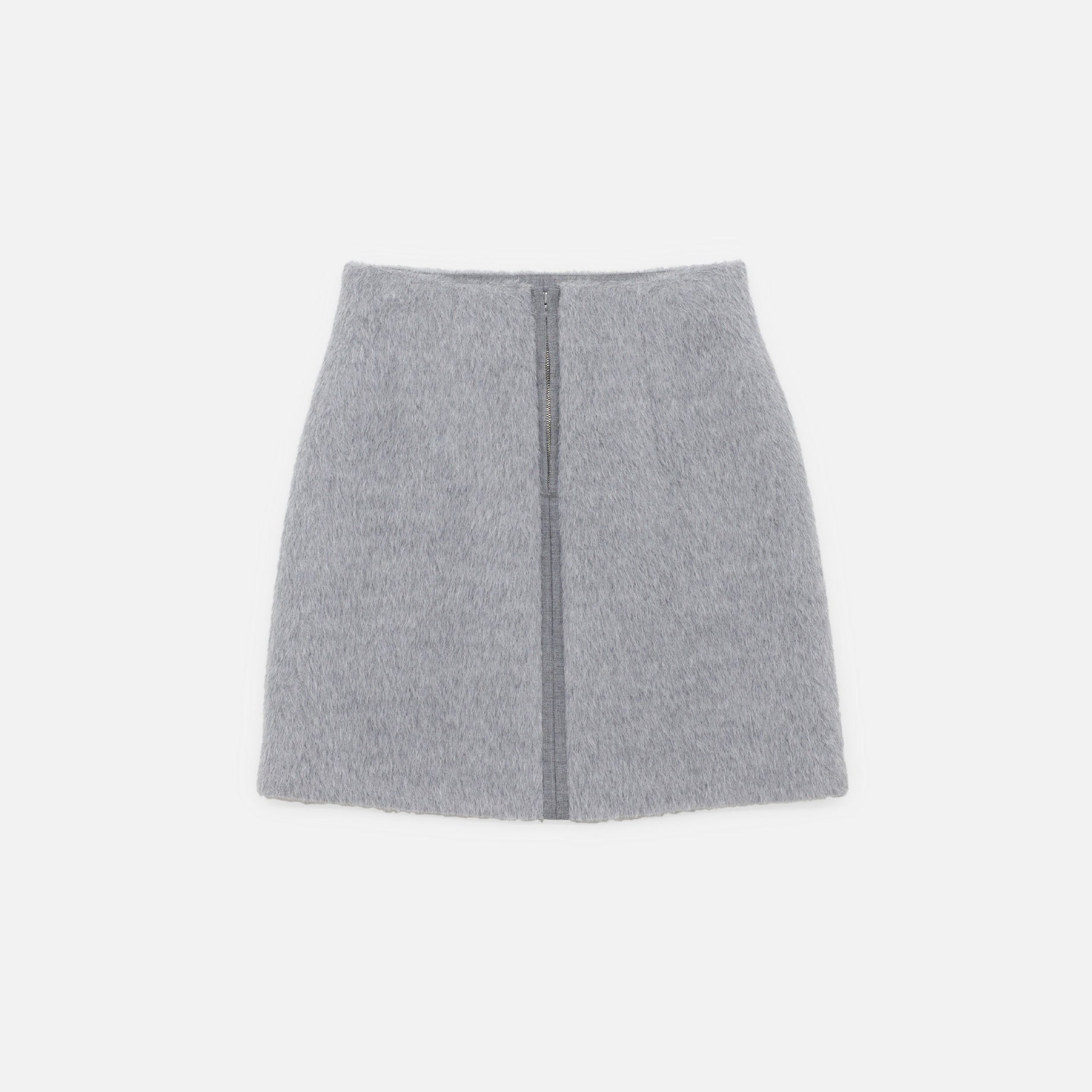 SHAGGY BONDING MINI SKIRT（LIGHT GRAY）