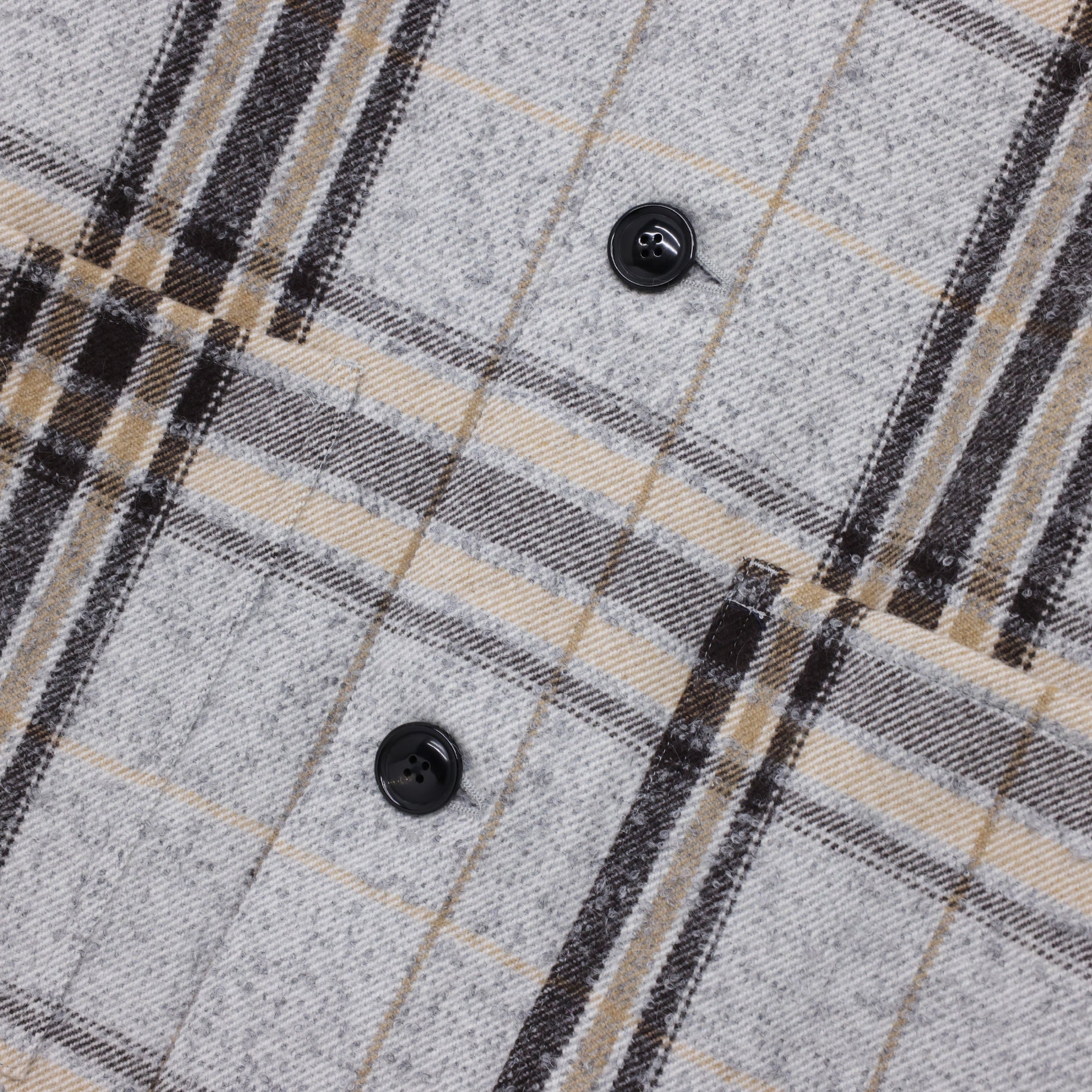 WOOL ALPACA CHECK - COVERALL JACKET（GRAY）