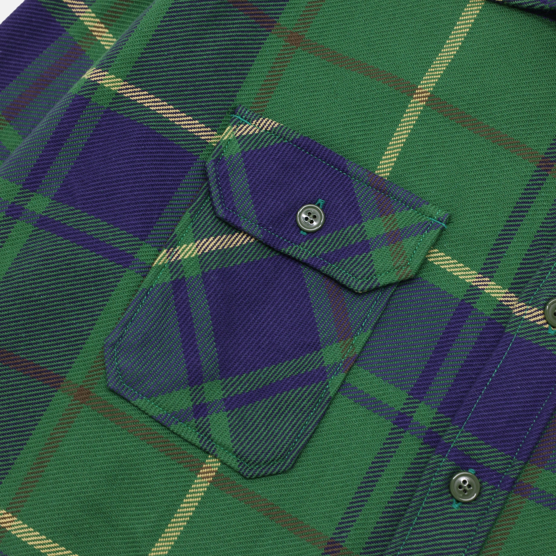 LONG SLEEVE SHECK SHIRT（GREEN×NAVY）