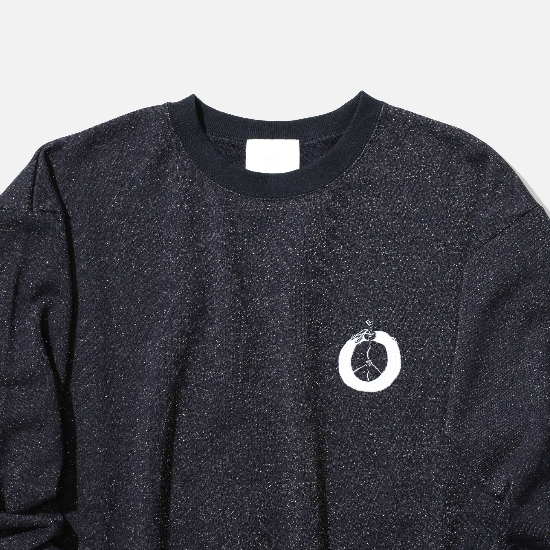 "PEACE" #01 GLITTER CN SWEAT （BLACK）