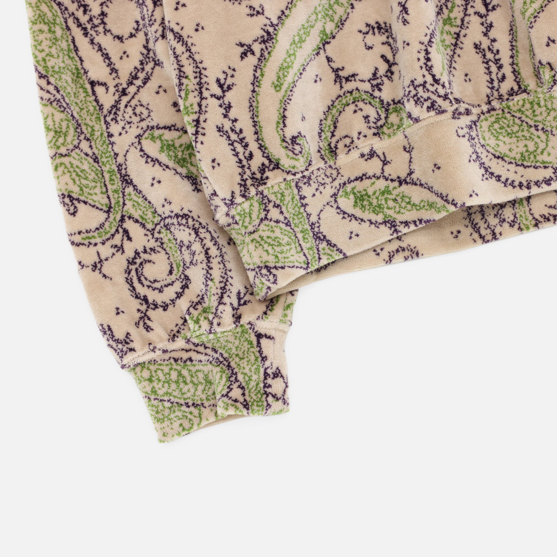 CREW SWEAT SHIRT - PAISLEY VELOUR JQ.（BEIGE）
