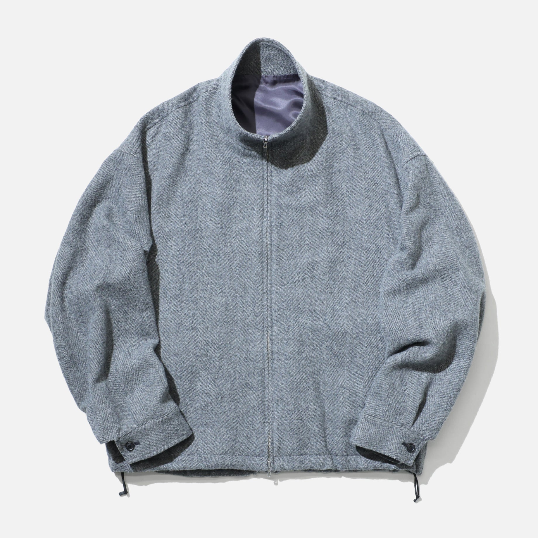 WOOL LIGHT TWEED - ZIP UP BLOUSON （M.GRAY）