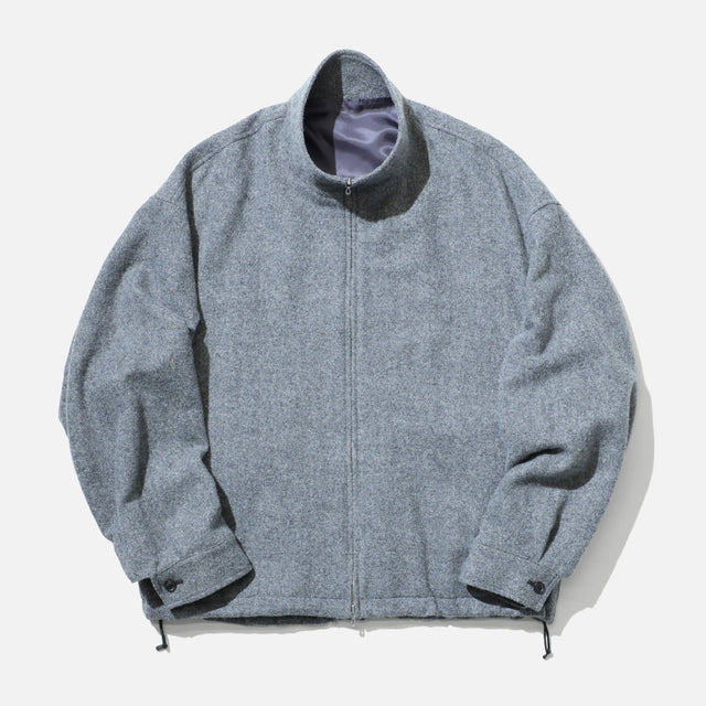 WOOL LIGHT TWEED - ZIP UP BLOUSON （M.GRAY）