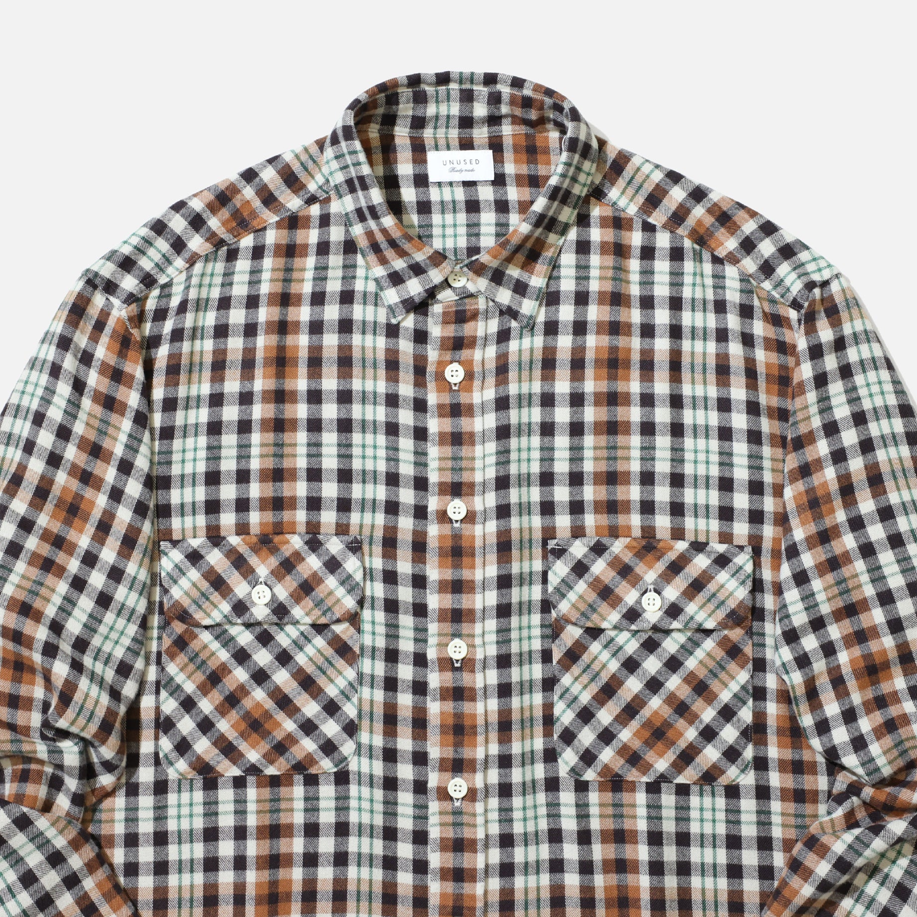 RAYON CHECK SHIRT（BEIGE × BROWN）