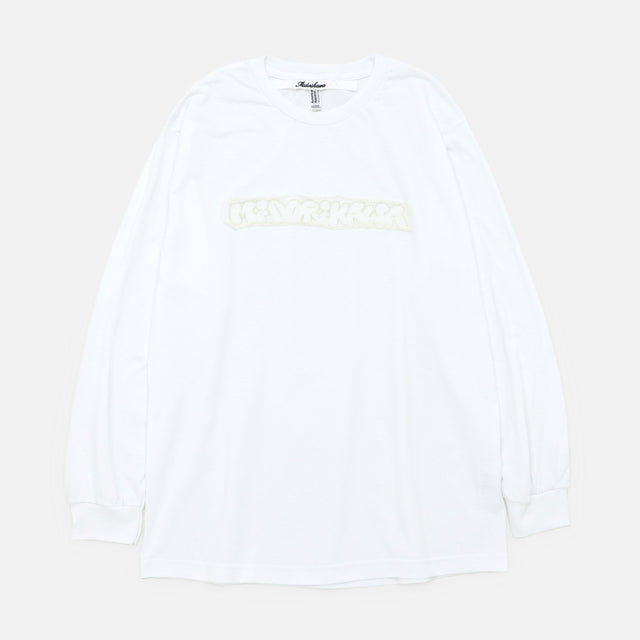 EMBROIDERY L/S TEE（WHITE×IVORY）