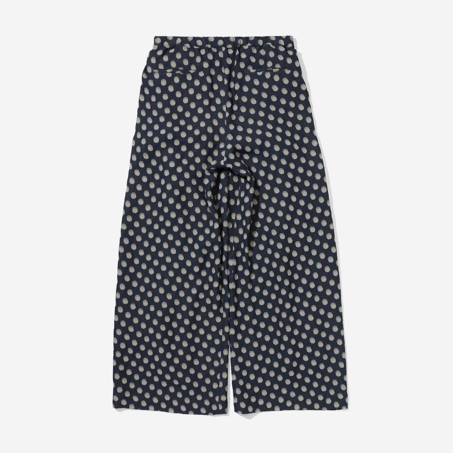 STRING BUGGY PANT - POLKA DOT JACQUARD（NAVY）