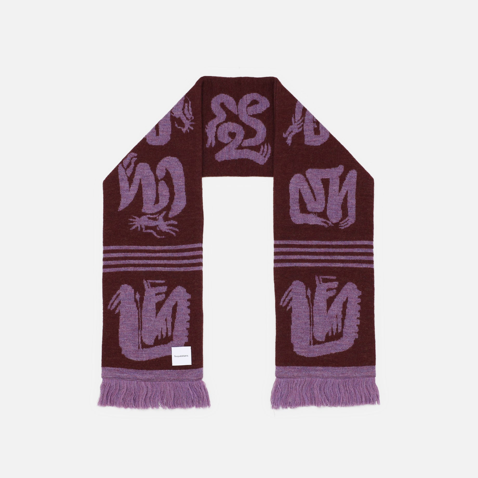 "EASTEND DRAGON FONT" GAME WOOL SCARF（BORDEAUX）