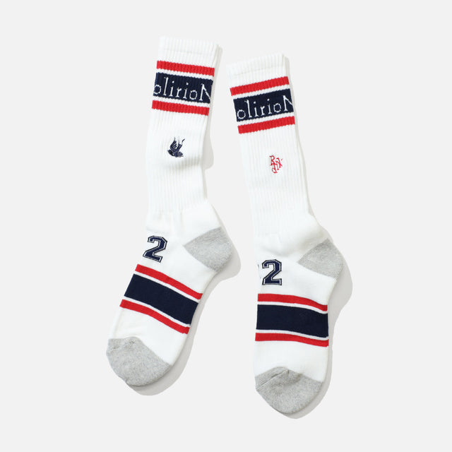 LINE & NUMBERING SOCKS （WHITE）