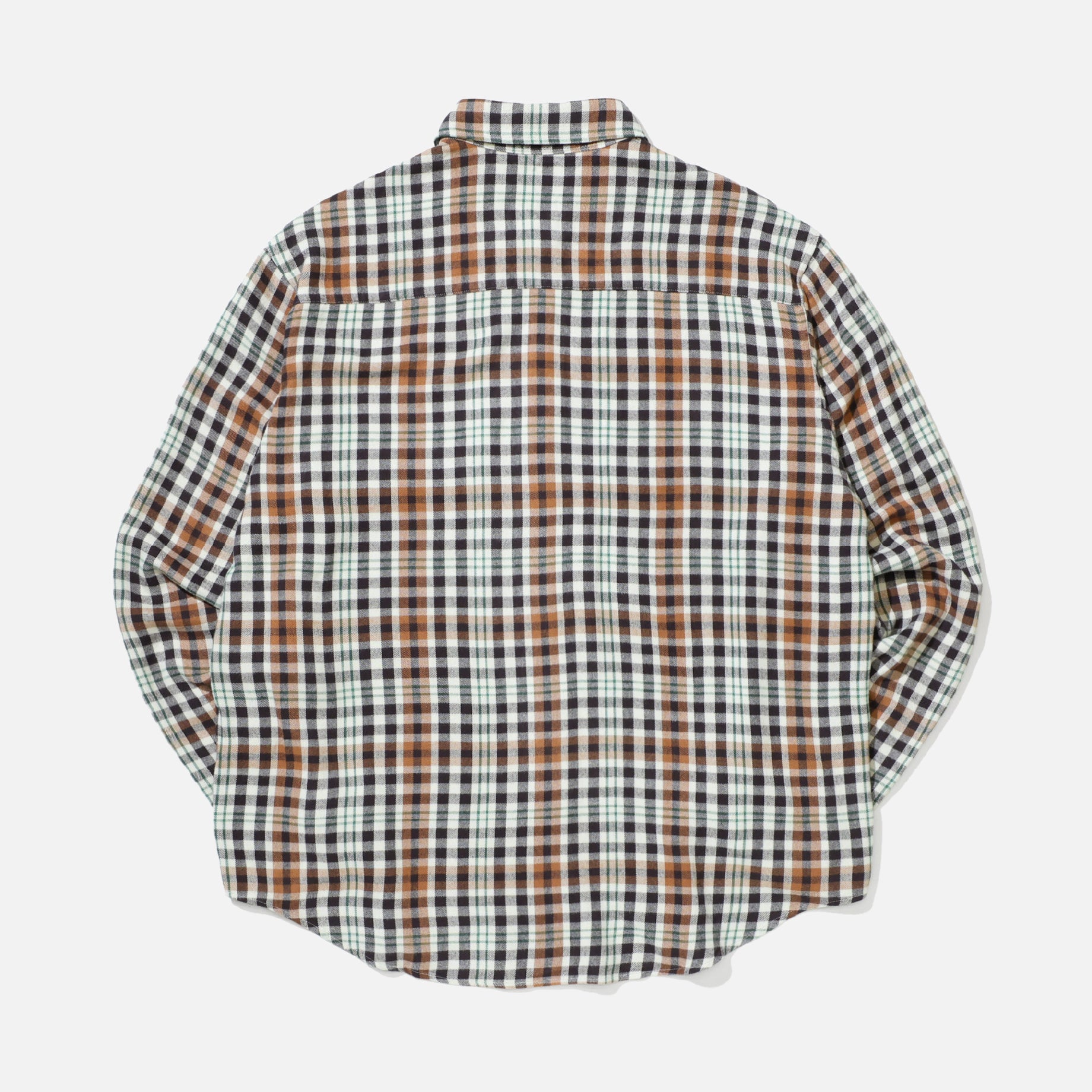 RAYON CHECK SHIRT（BEIGE × BROWN）