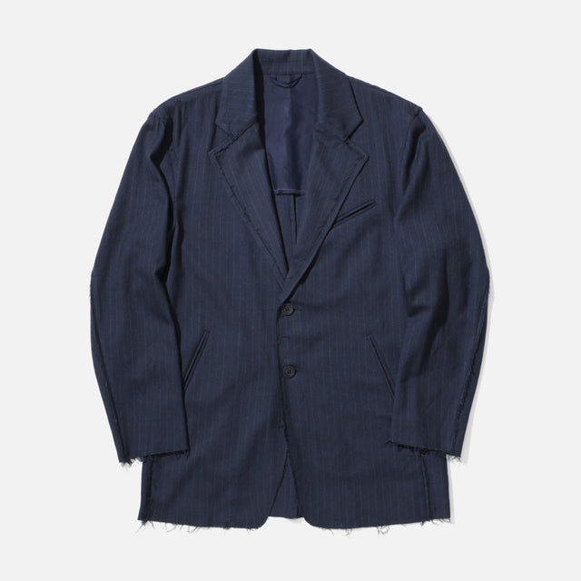 FLANNEL STRIPE BROKEN JACKET（NAVY STRIPE）
