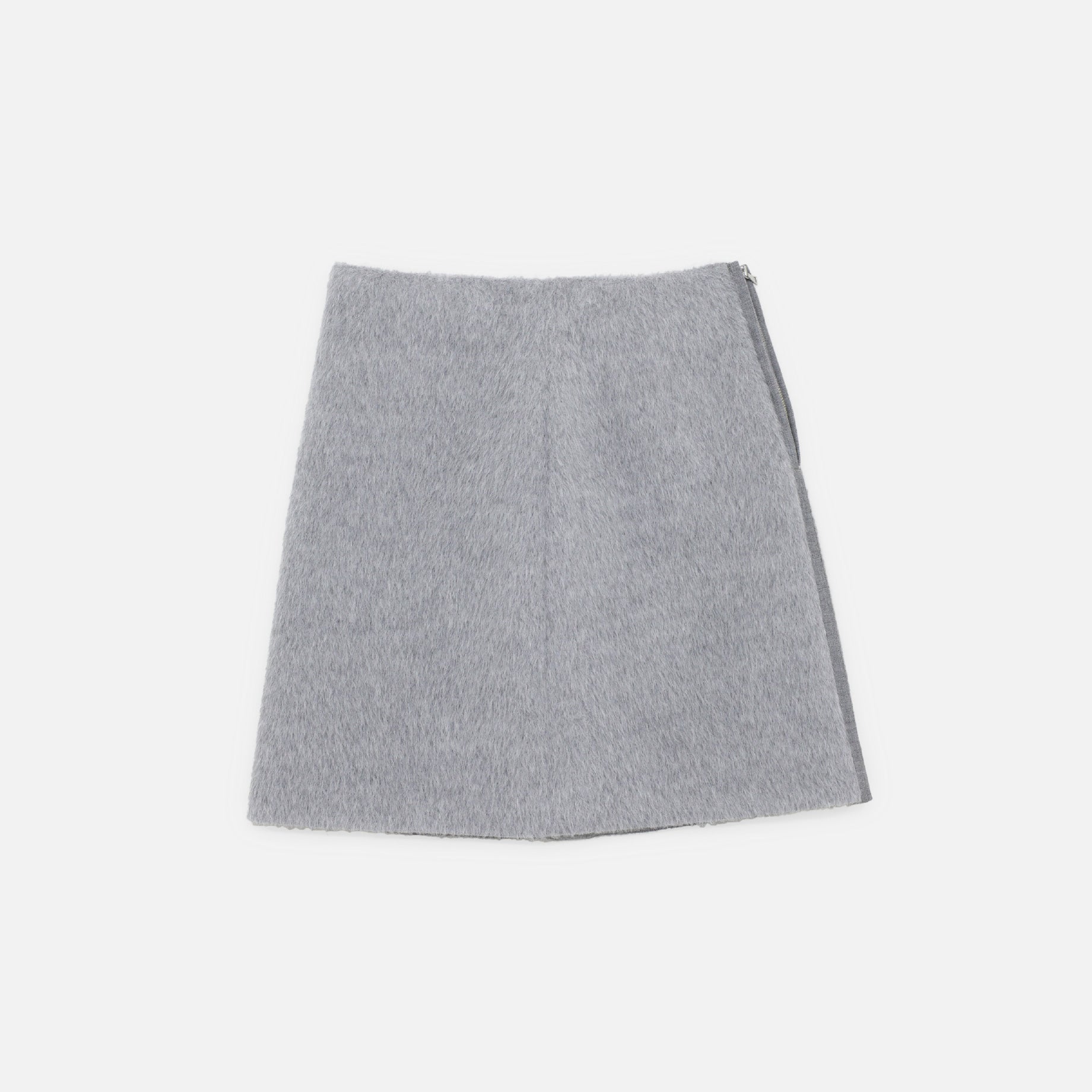 SHAGGY BONDING MINI SKIRT（LIGHT GRAY）