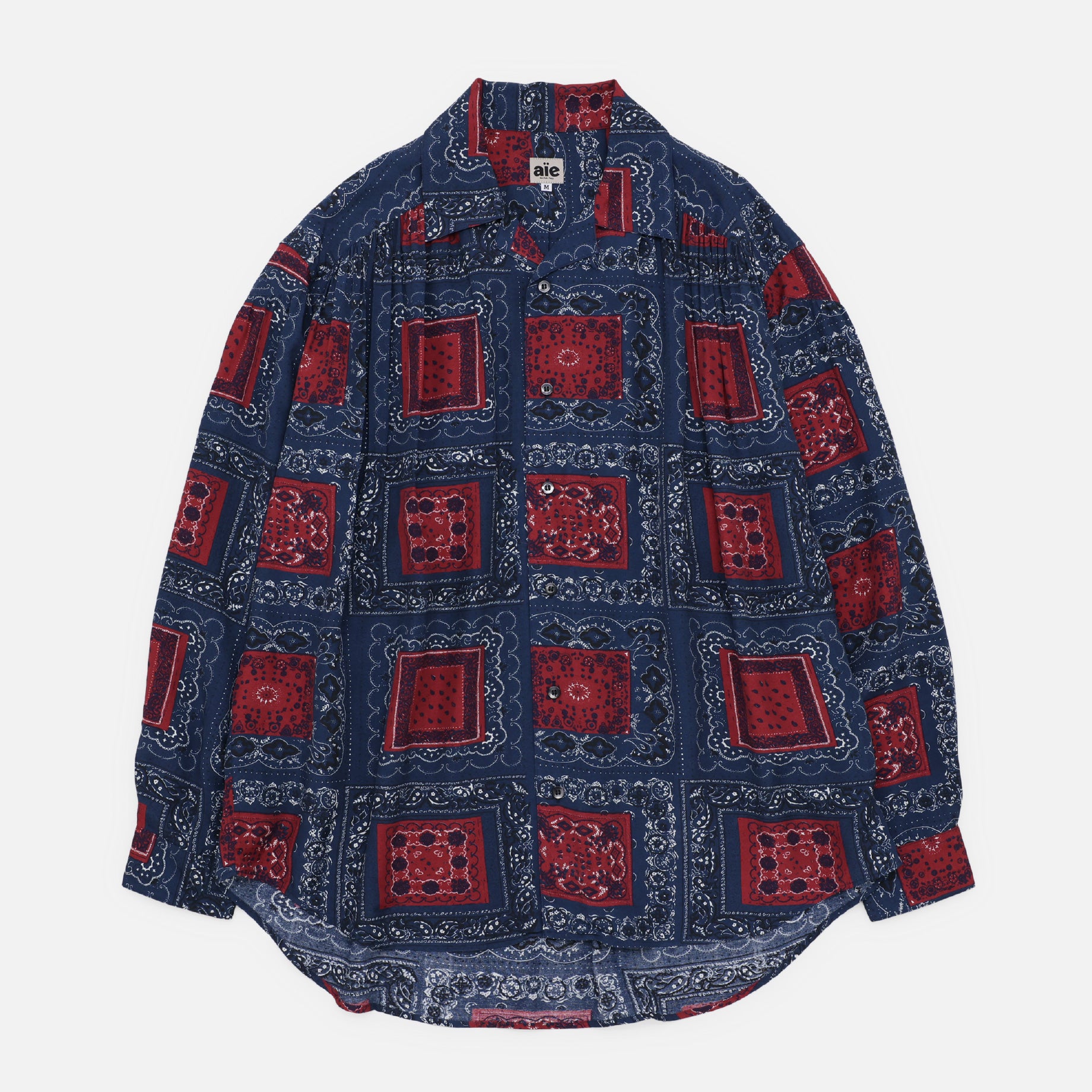 PAINTER SHIRT - RAYON LAWN / BANDANA PRINTED（NAVY）