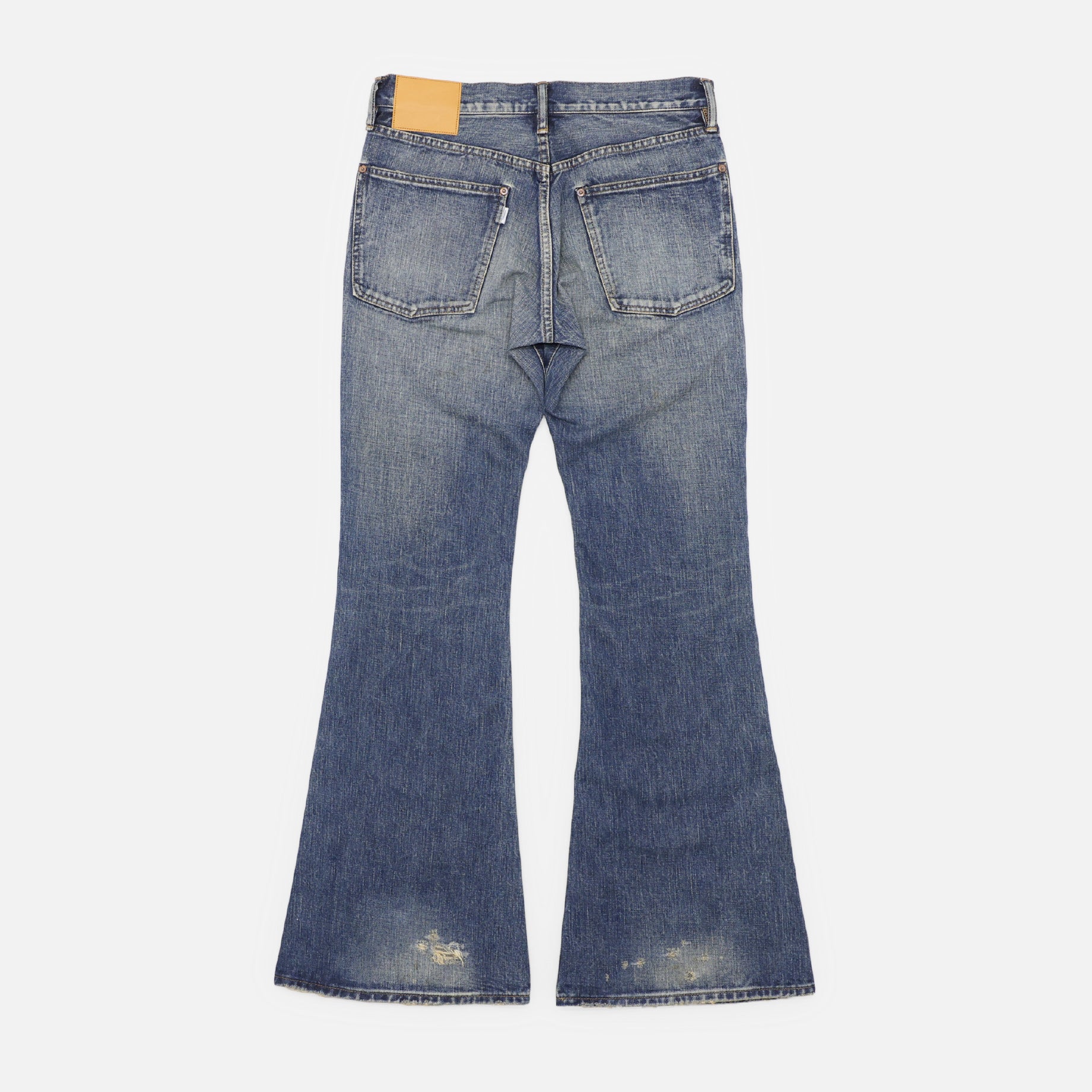 FADED MODERN WESTERN FLARED TROUSERS（FADED INDIGO）