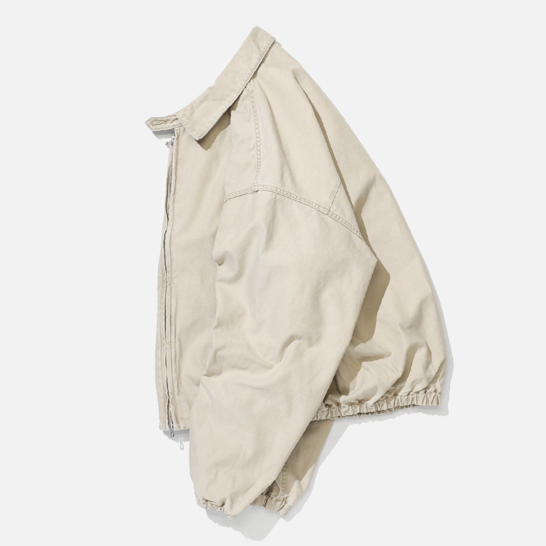 COTTON BACKSATIN - ZIP UP BLOUSON （F.BEIGE）