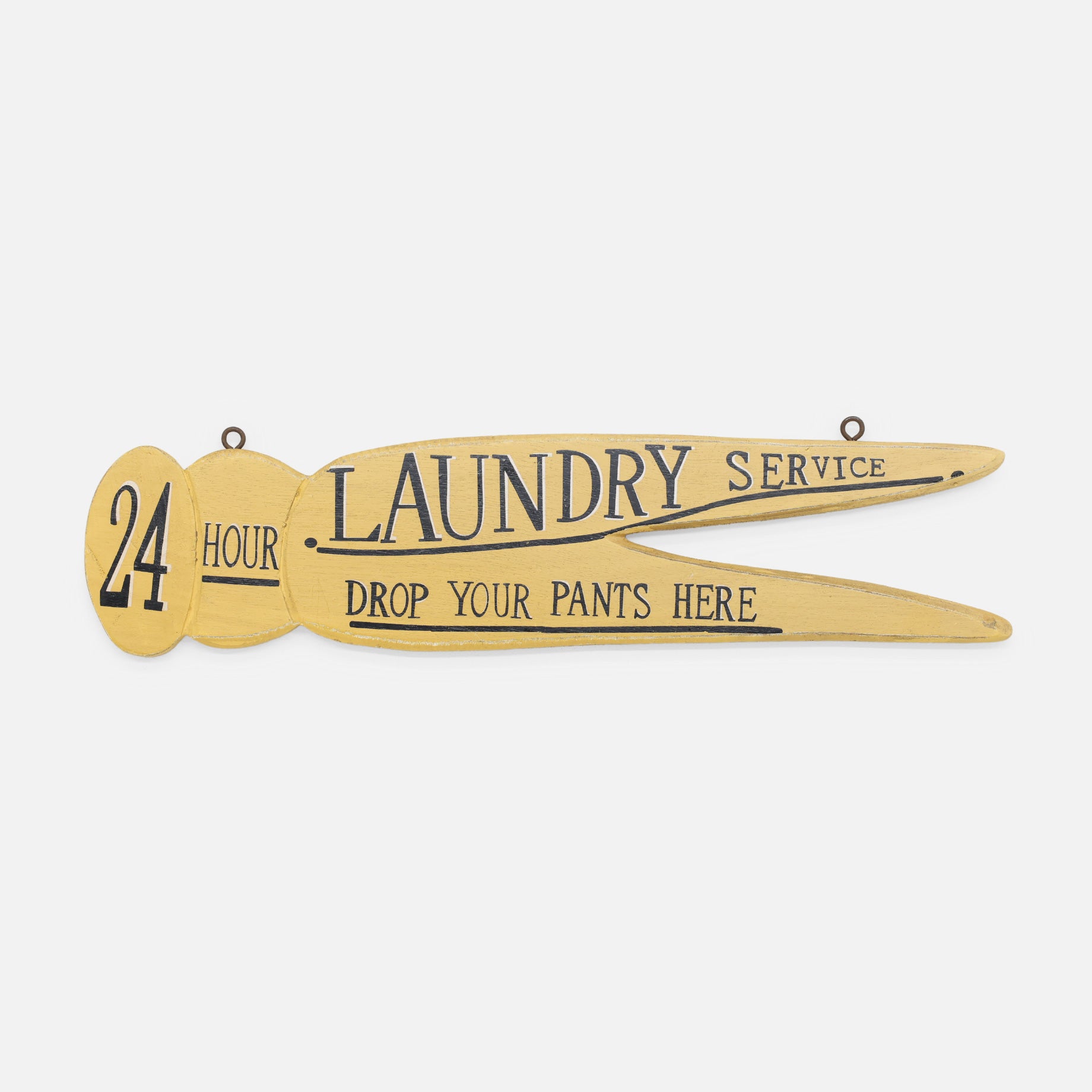 VINTAGE MISCELLANEOUS WOODEN SIGN（LAUNDLY SERVICE）