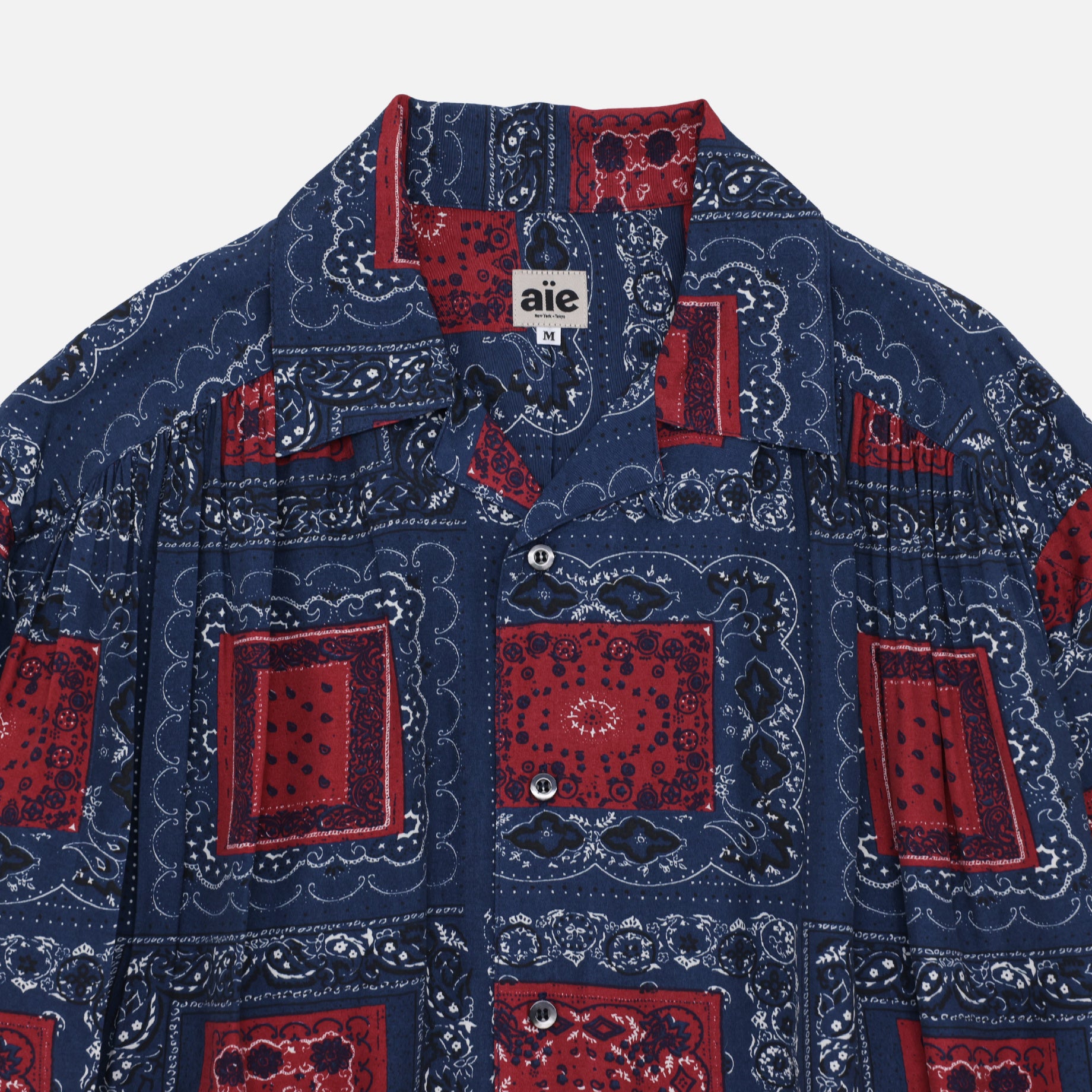 PAINTER SHIRT - RAYON LAWN / BANDANA PRINTED（NAVY）