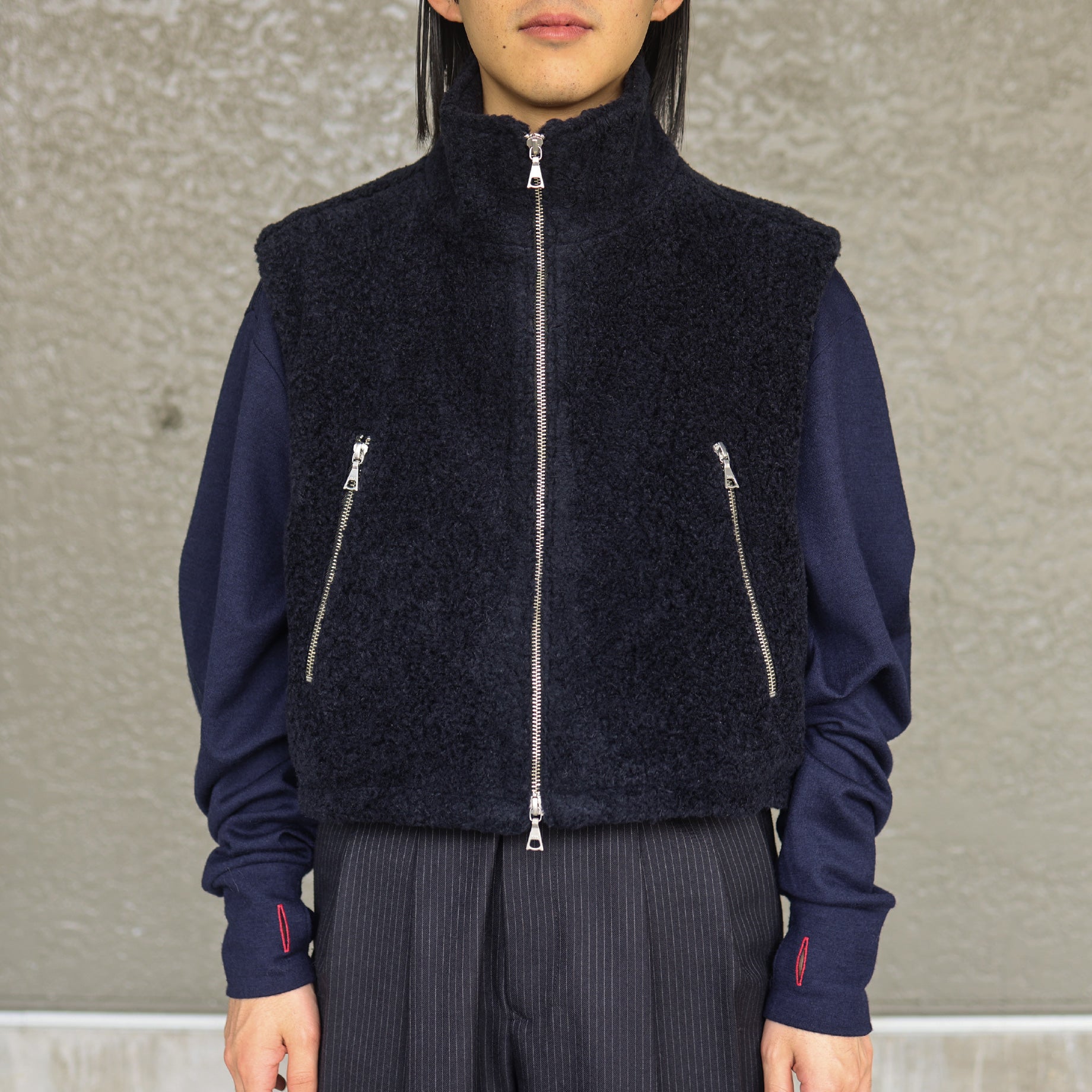 SHEEP BOA ZIP UP VEST（D .NAVY） – UNEVEN HUB STORE｜想像を超える