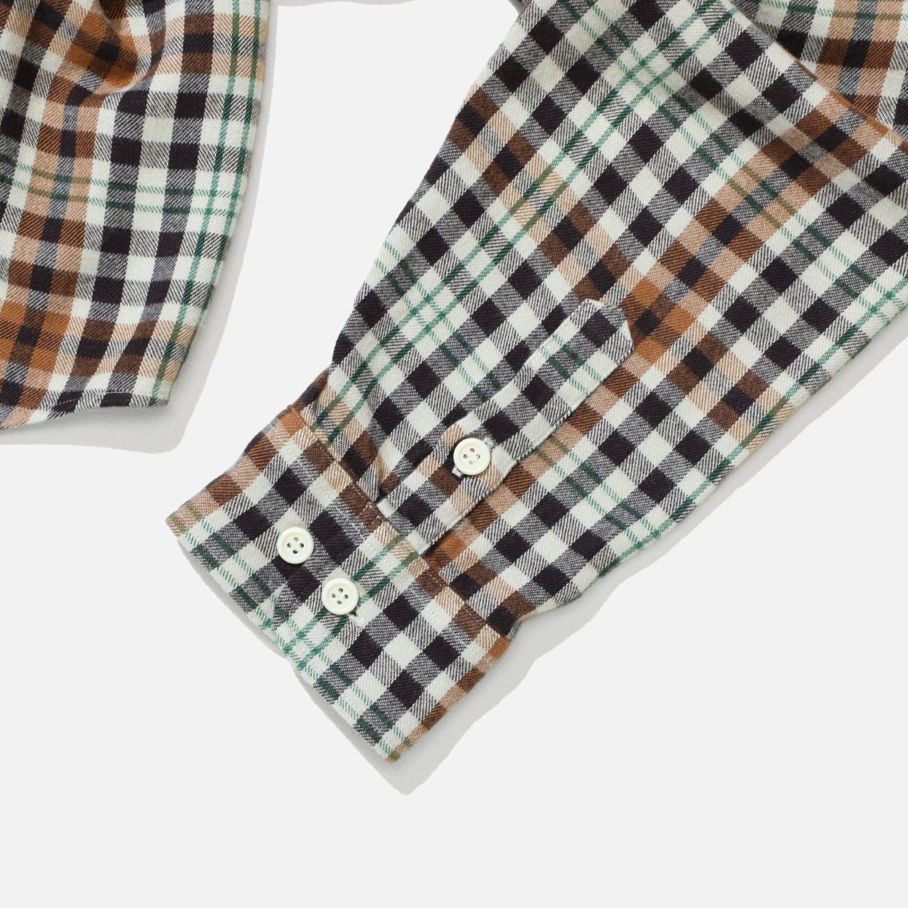 RAYON CHECK SHIRT（BEIGE × BROWN）