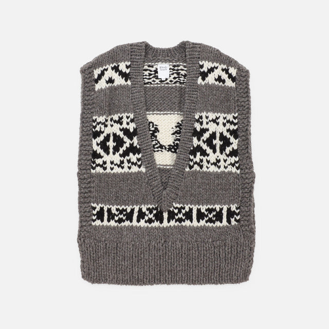 COWICHAN VEST - SWALLOW PATTERN（TAUPE）