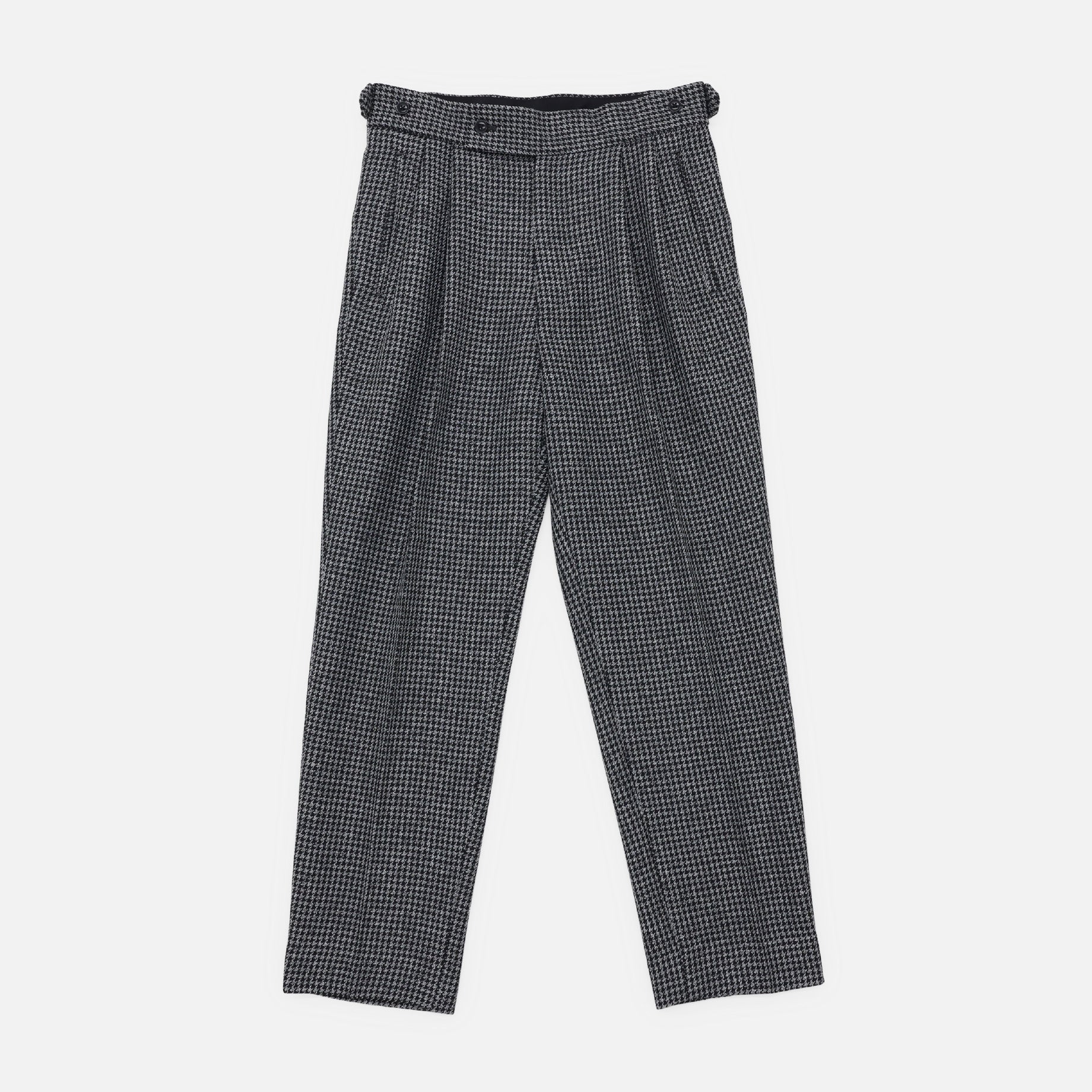 TUCKED S/T TROUSER - HOUNDSTOOTH（GREY）