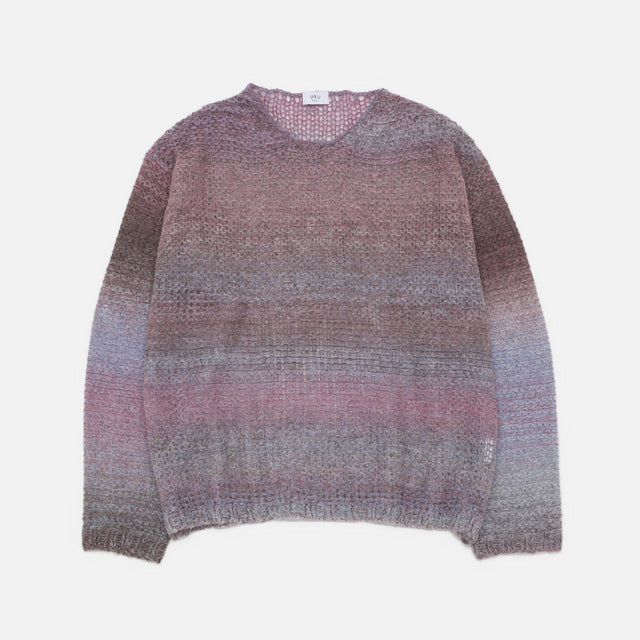 CREW NECK KNIT（GRAY × PINK）