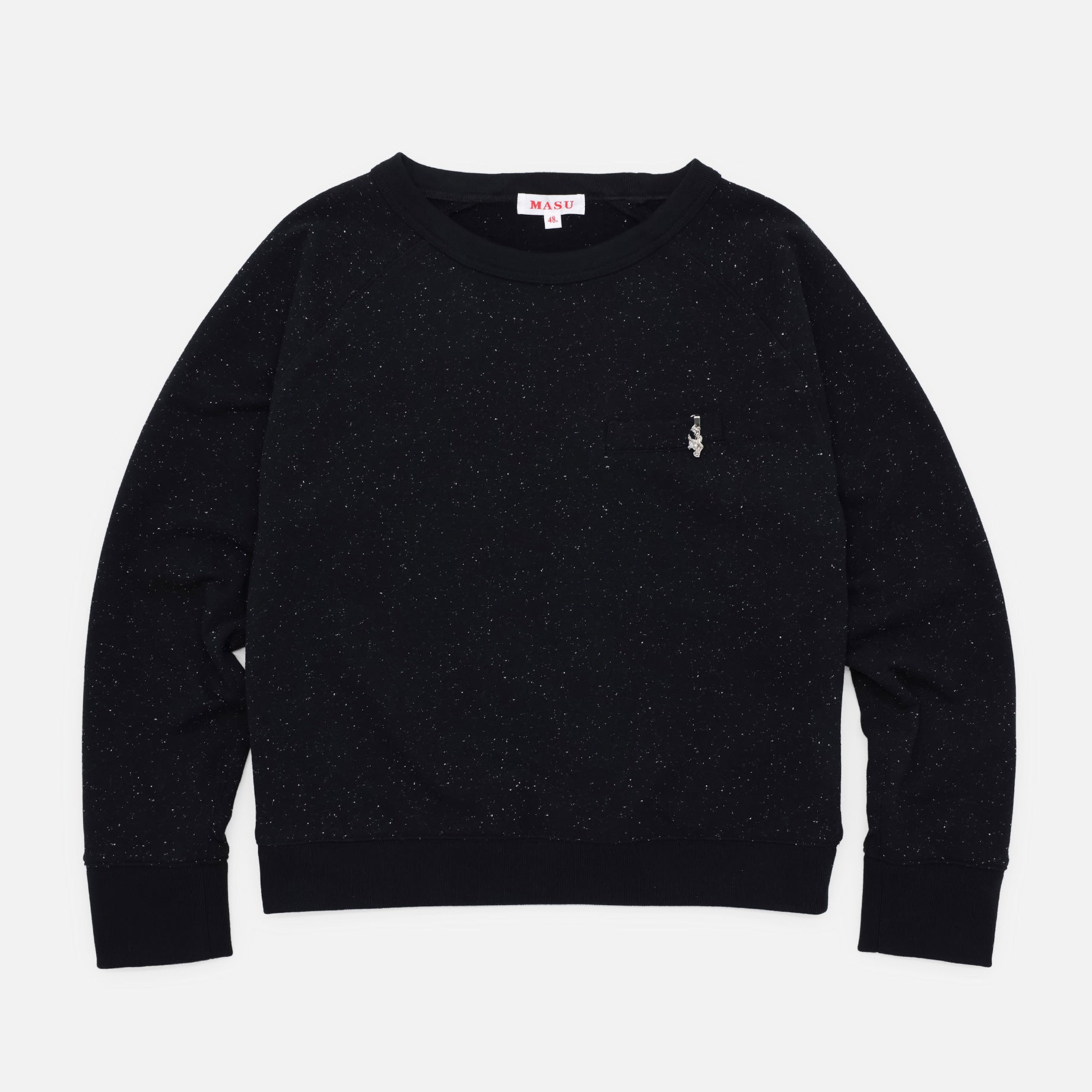 BOAT NECK SEWAT SHIRT（BLACK）