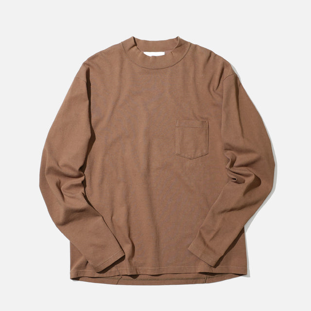 MOCK NECK L/S TEE（BROWN）