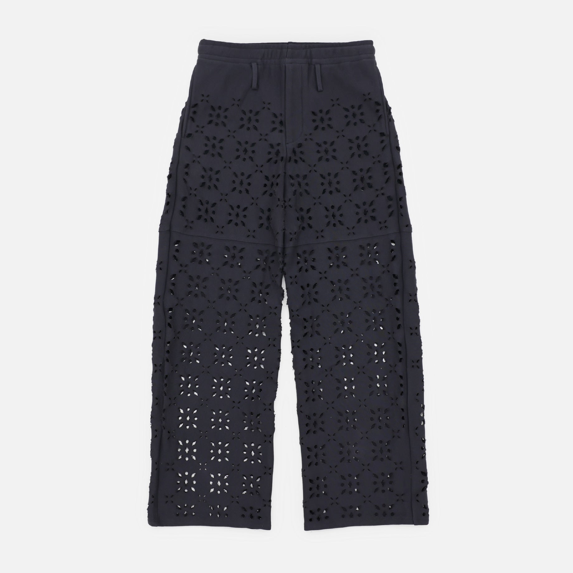 FLOWER HOLE SWEAT PANTS（BLACK）