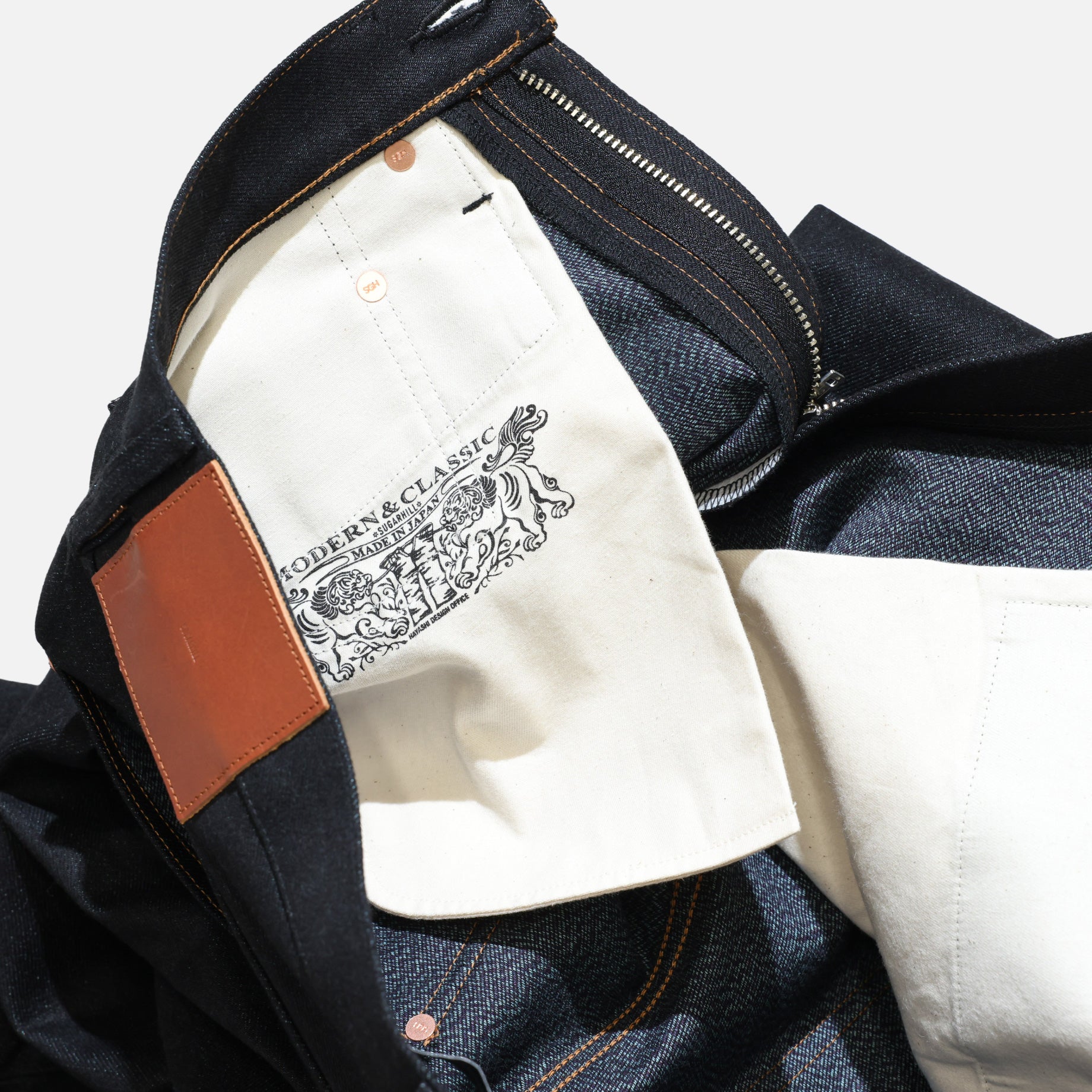 TWISTED HEATHER DENIM PANTS WIDE CUT（BLUE × BLACK）