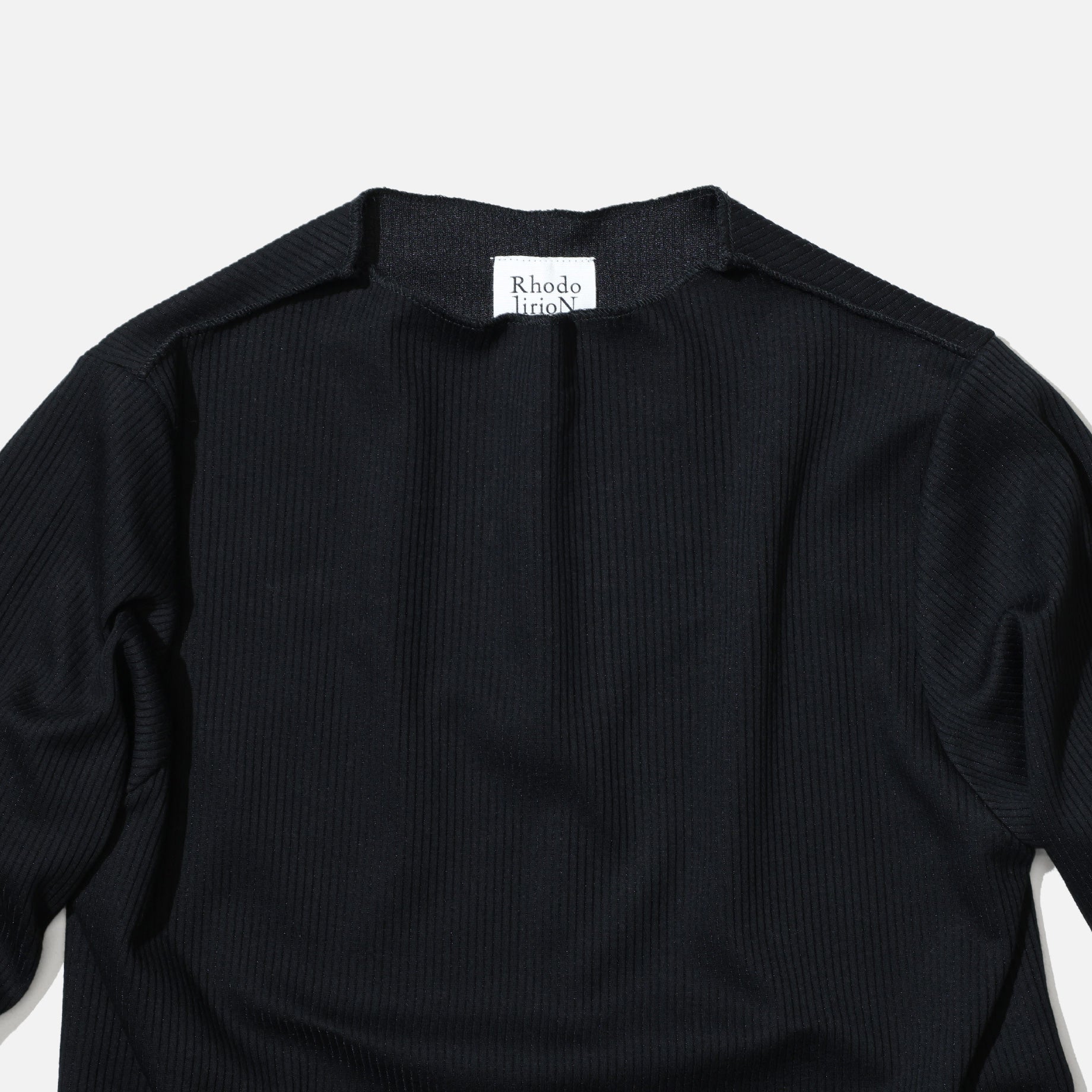 RIBBED LACE CUFF PULLOVER TEE （BLACK）