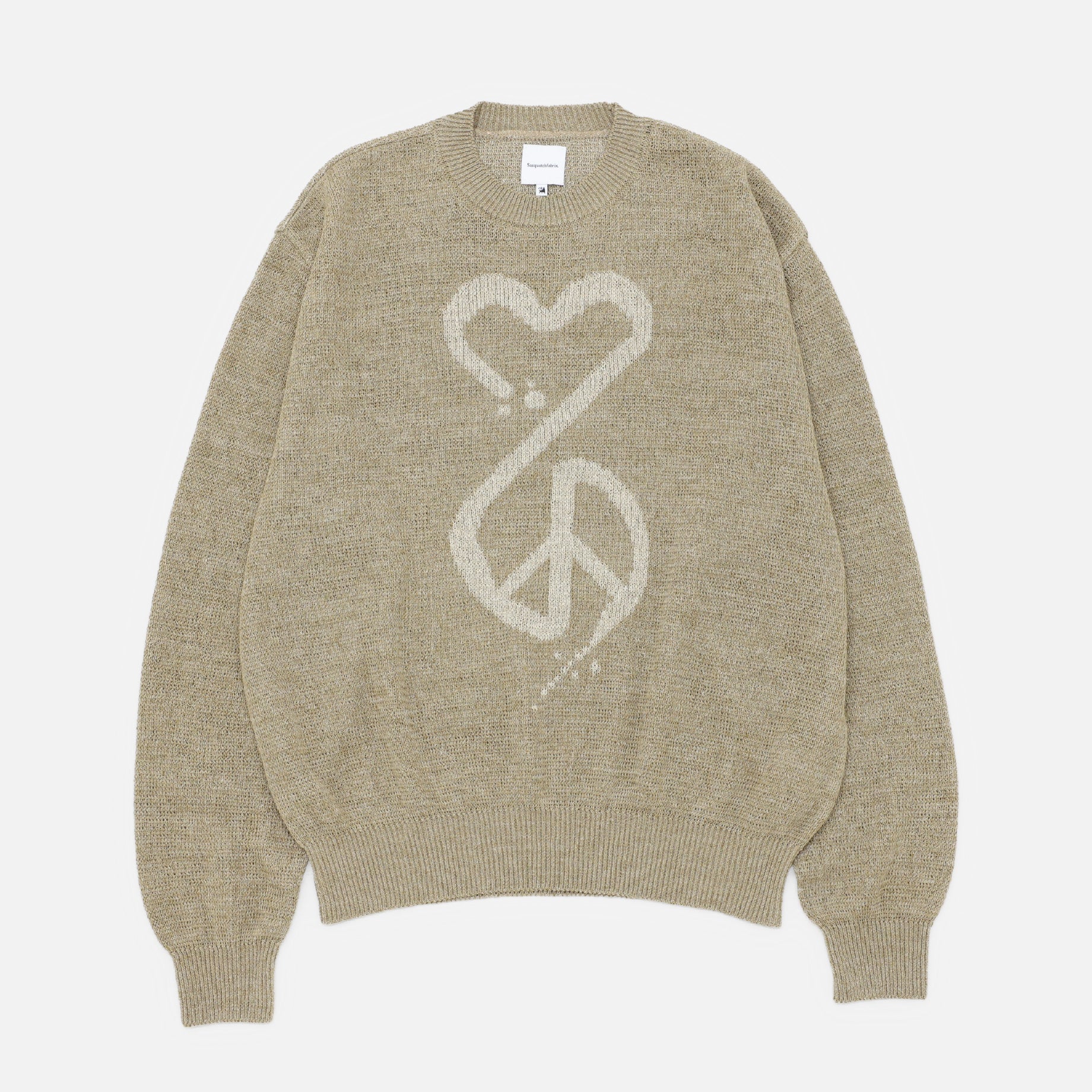 CALLIGRAPHIC “LOVE & PEACE” KNIT（BEIGE）
