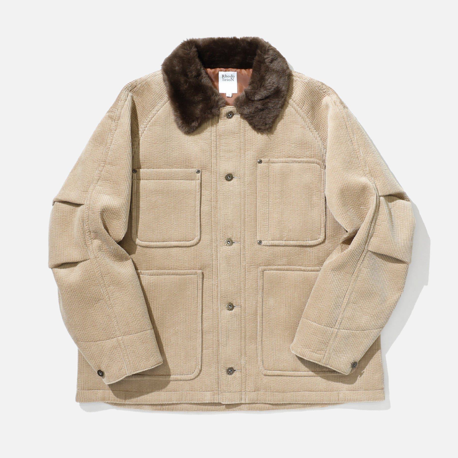WORK COVERALL JACKET - BONDING CORDUROY（KHAKI）