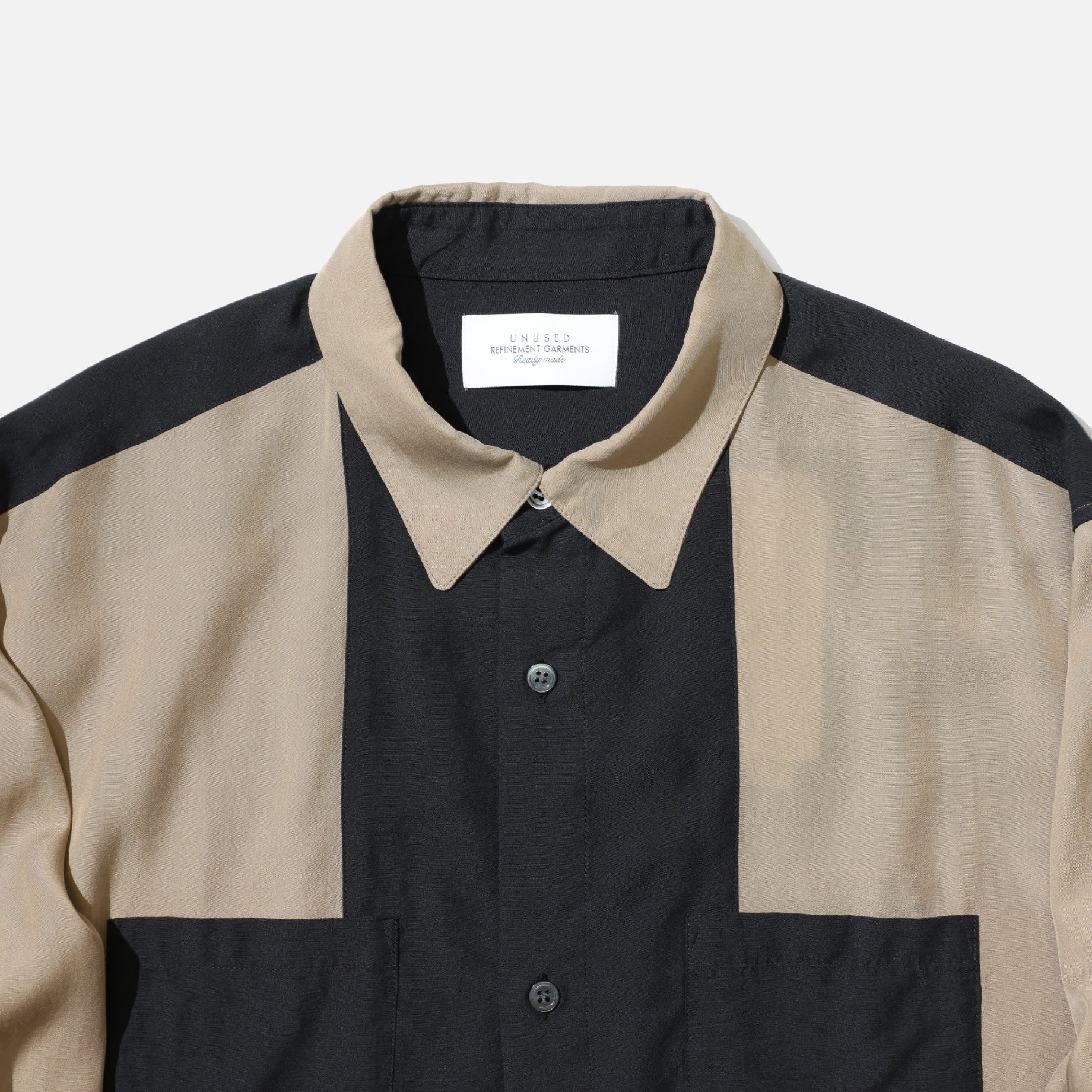 RAYON SHIRT（BEIGE×CHARCOAL）