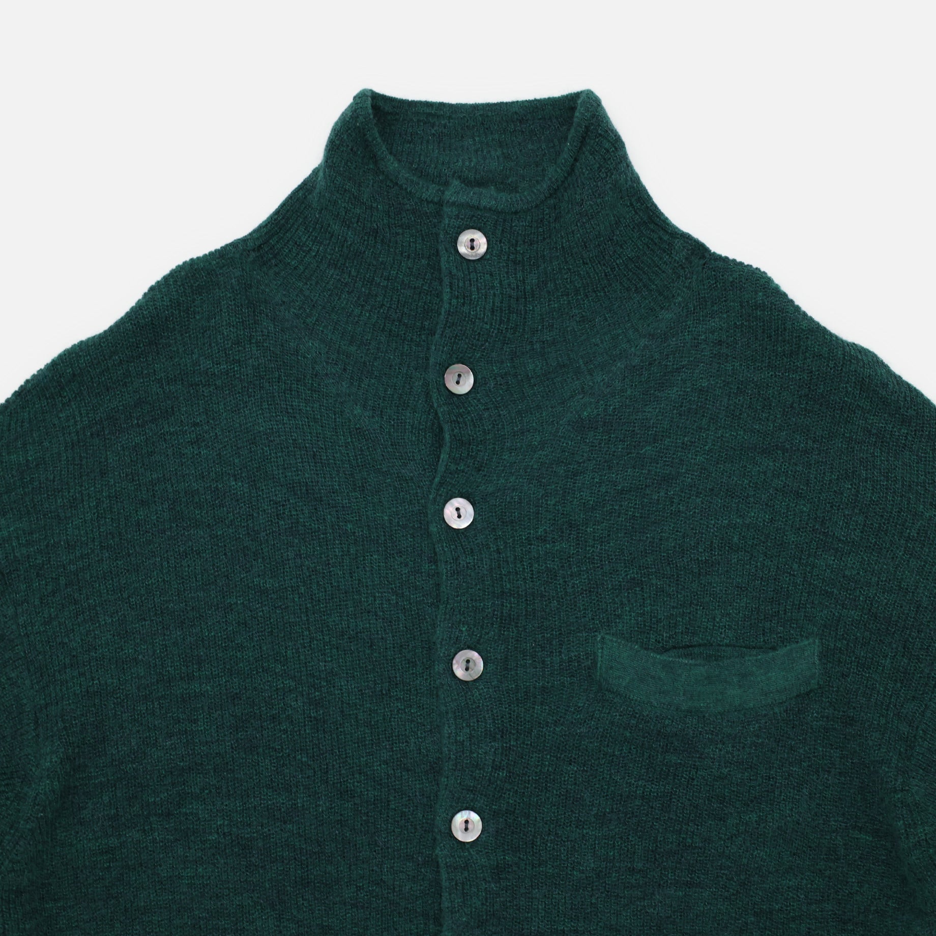 HAND EMBROIDERY MOHAIR NYLON CARDIGAN （GREEN）